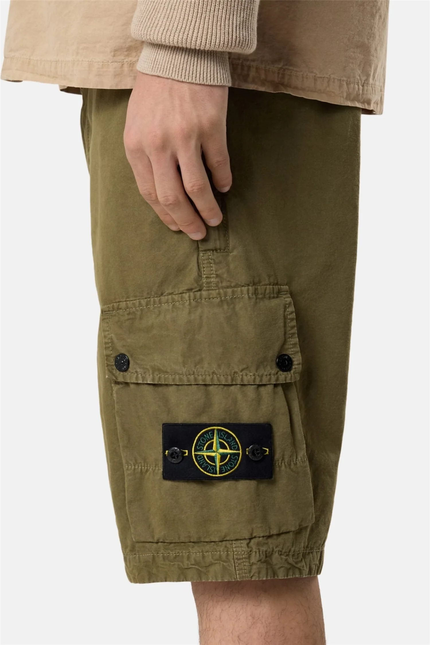 L100019 Brushed Organic Cotton Canvas Military Green 'Old' Effect - Image 3
