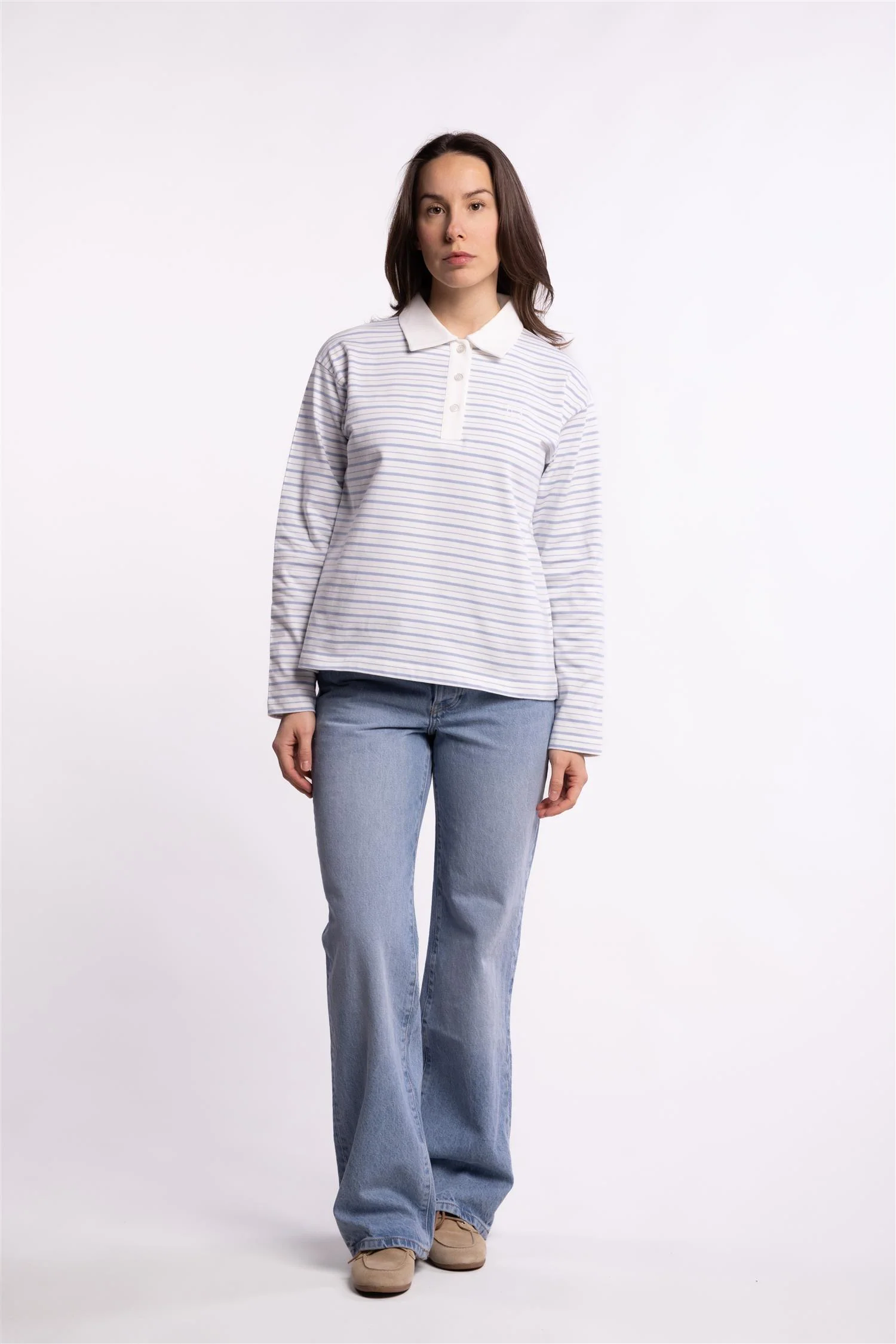 Elmer polo shirt - Light blue stripe - Image 5