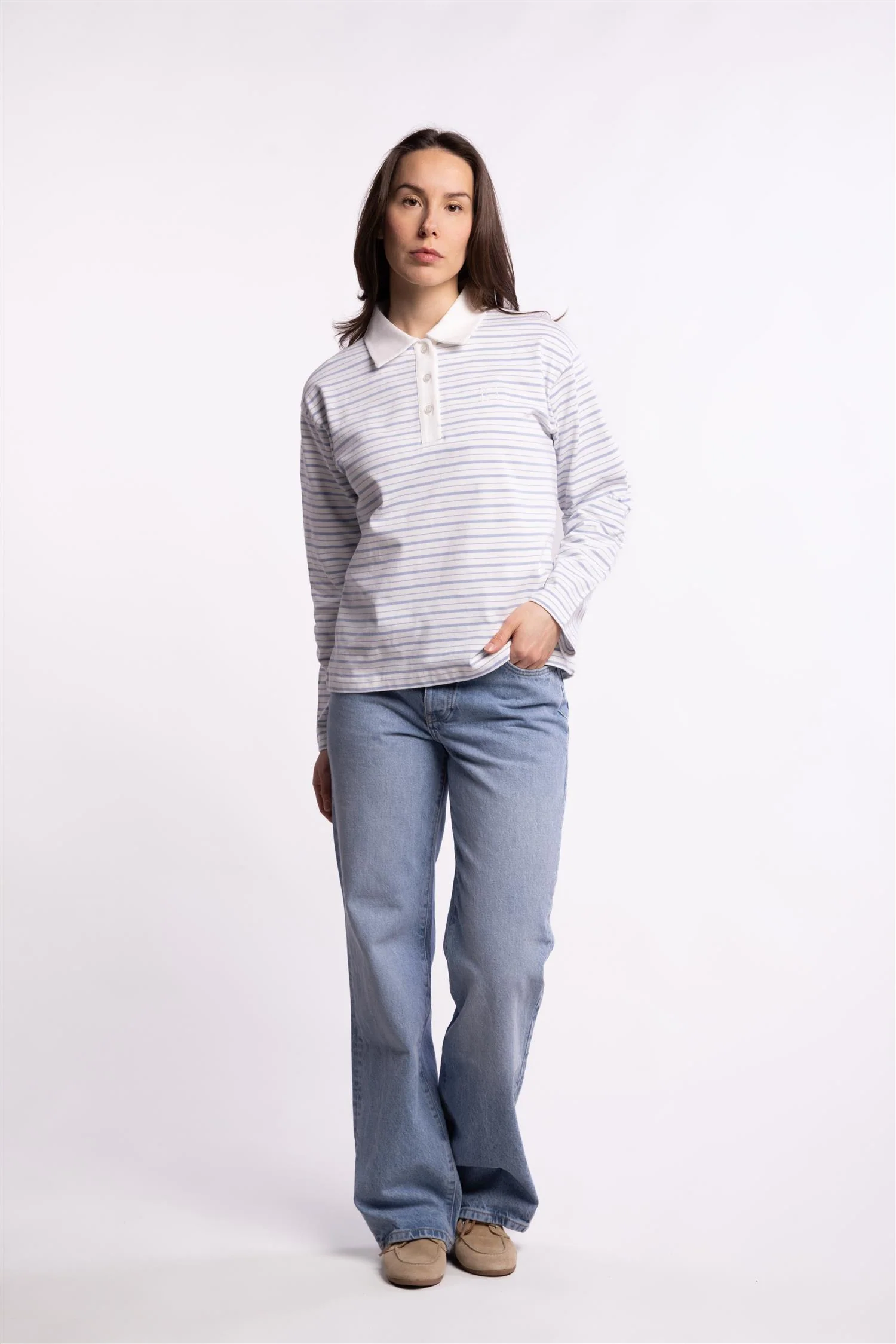 Elmer polo shirt - Light blue stripe - Image 6