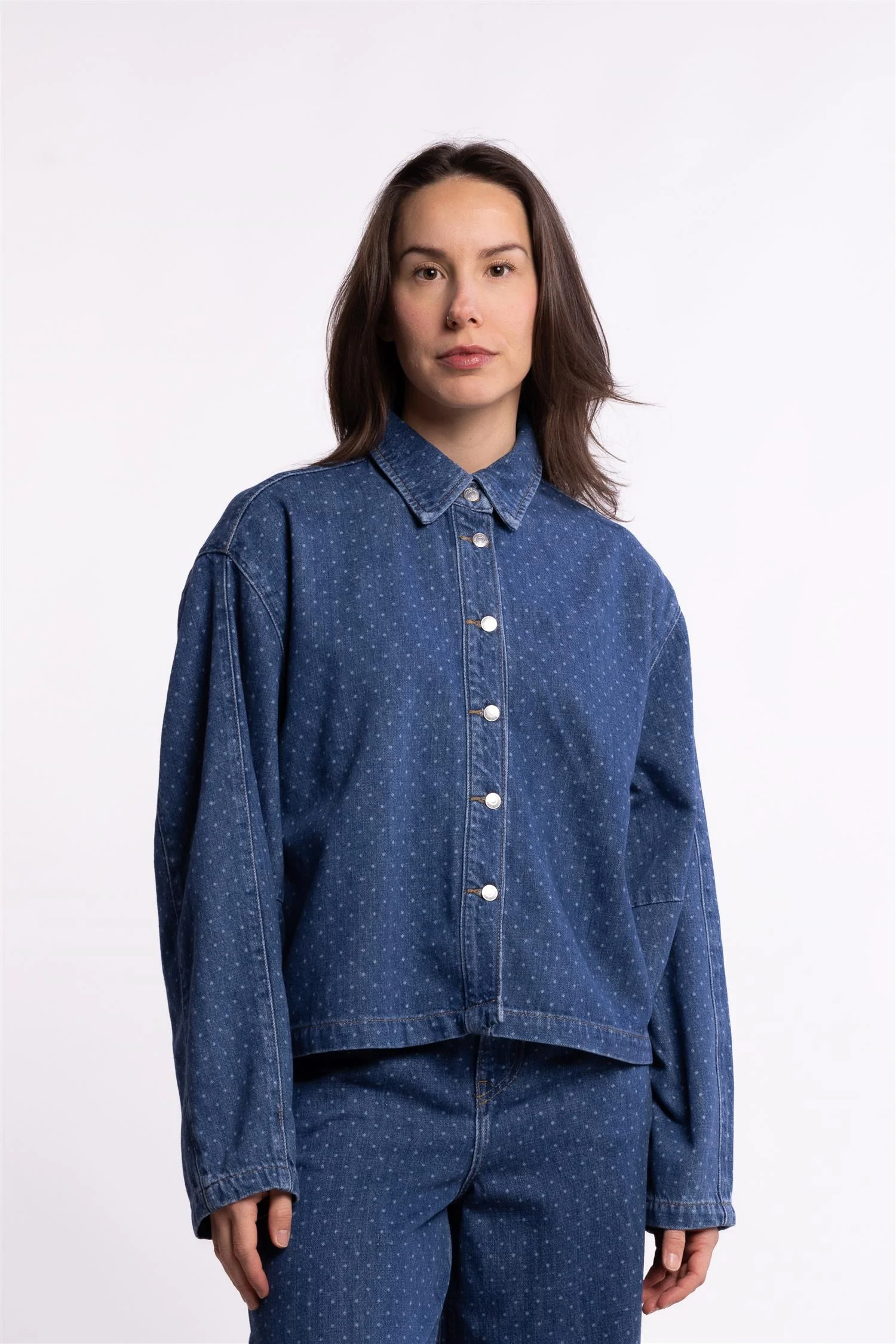 Marley shirt - Mid Blue Dot - Image 2