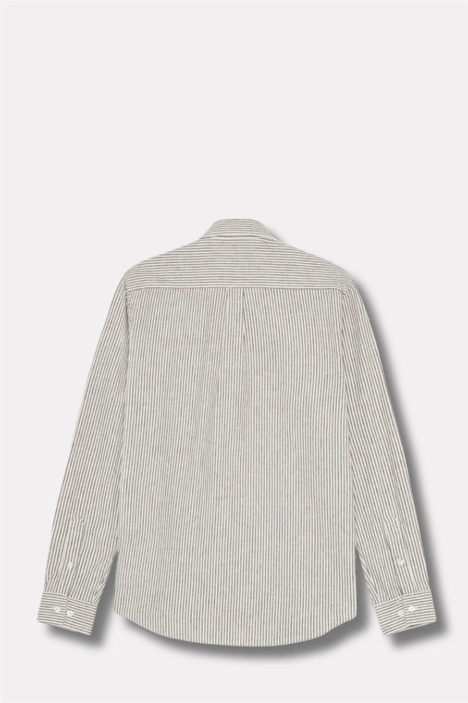 Konrad Stripe Cotton Linen Shirt Teak Brown - Image 2