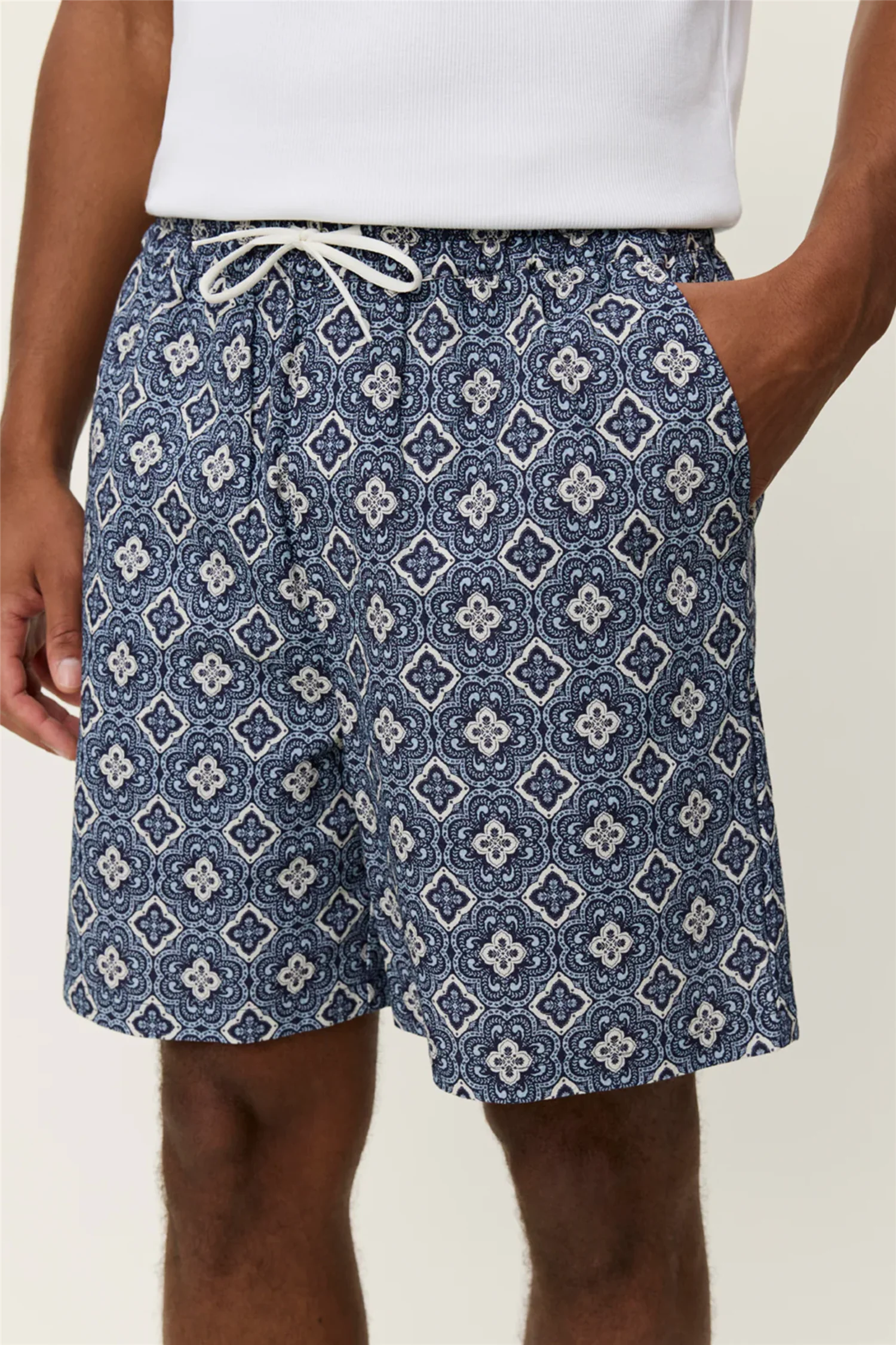 Harry Arabesque AOP Shorts Blue Fog - Image 5