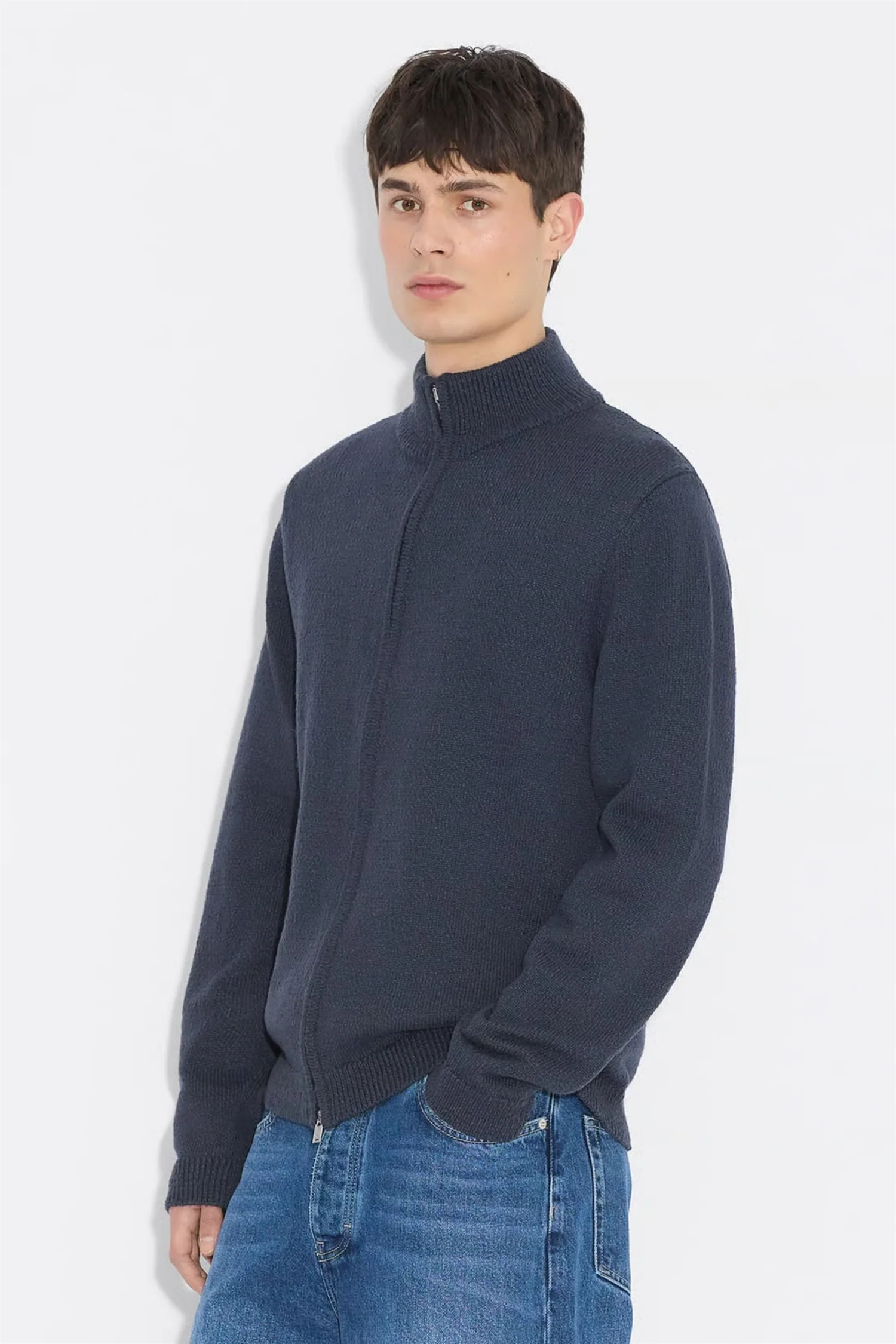 Atlantic Zip Cardigan Navy - Image 2