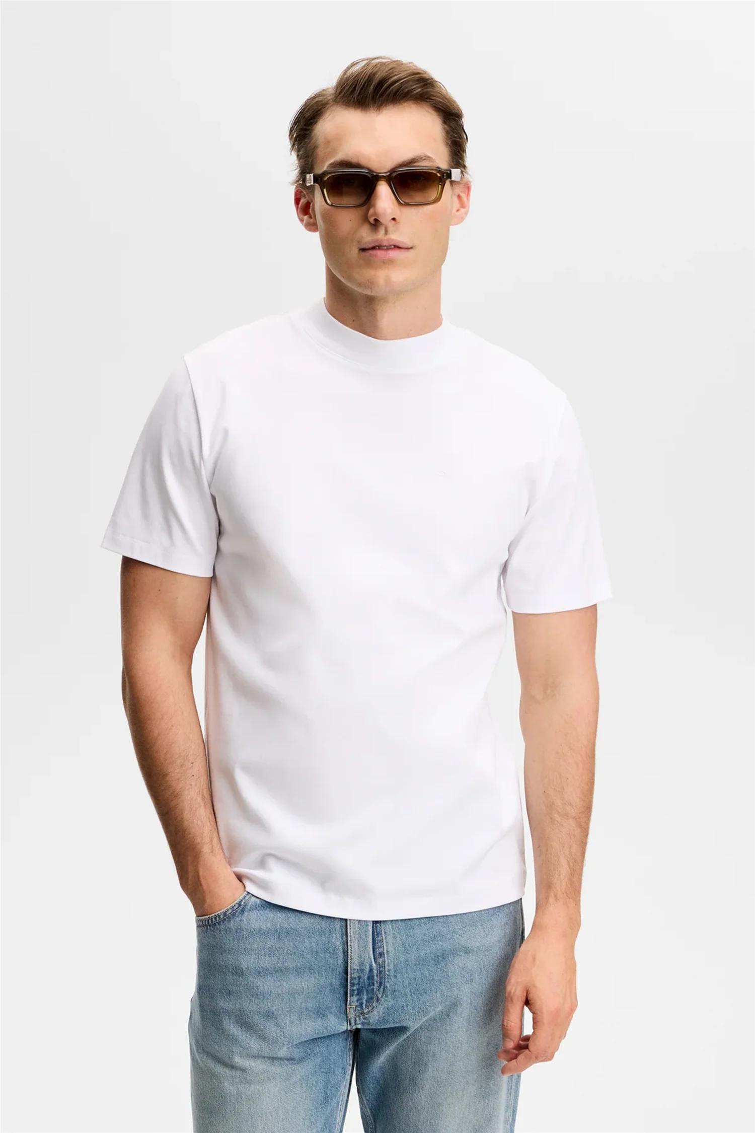 Ace Mock Neck T-shirt White - Image 2