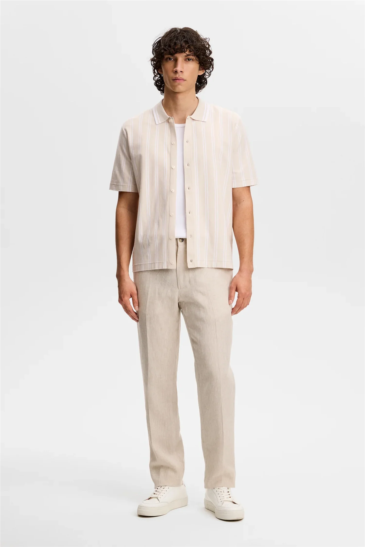 Soren Drape Linen Pants Moonbeam - Image 4