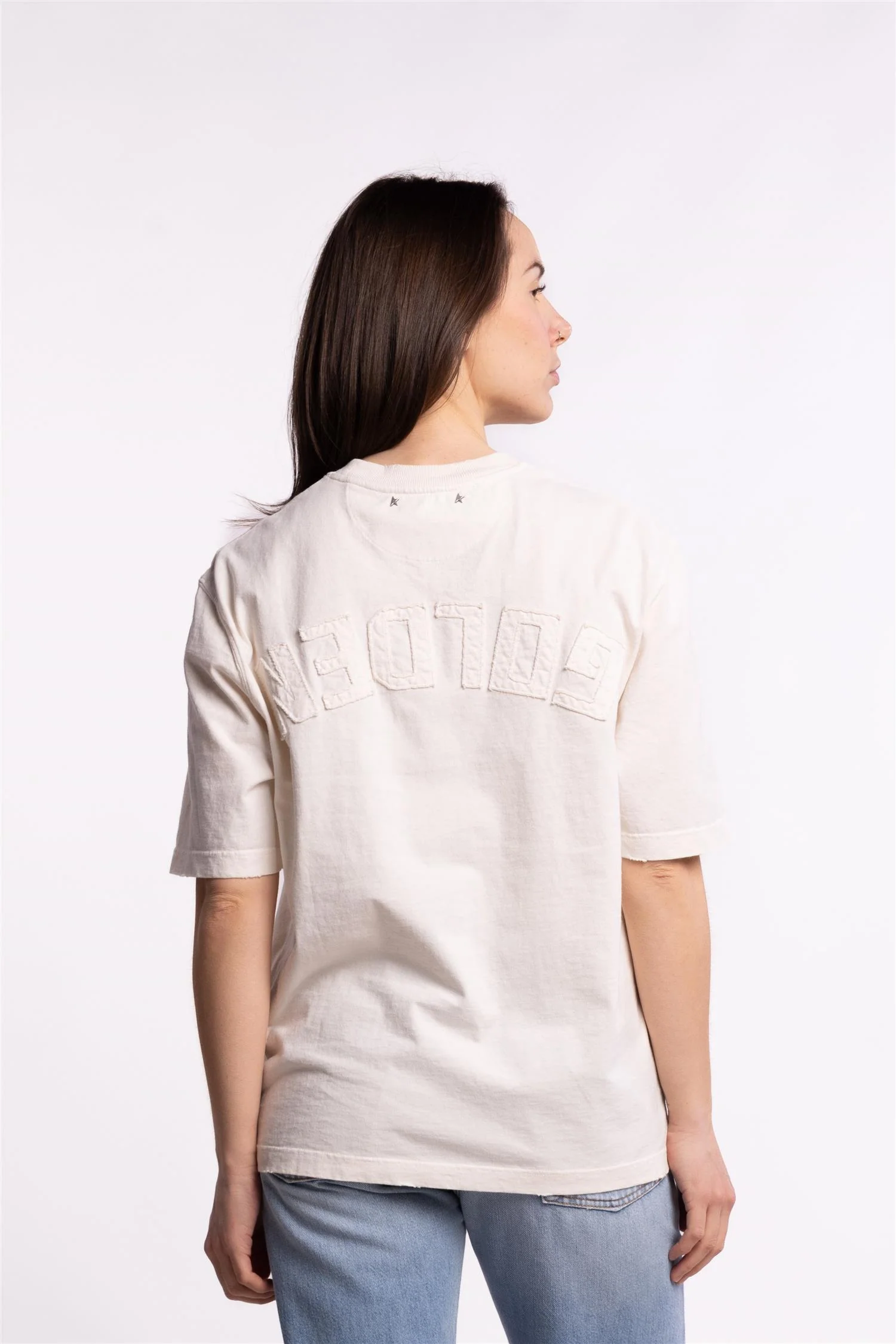 Relaxed Fit T-Shirt Logo Patch- Heritage White - Image 5