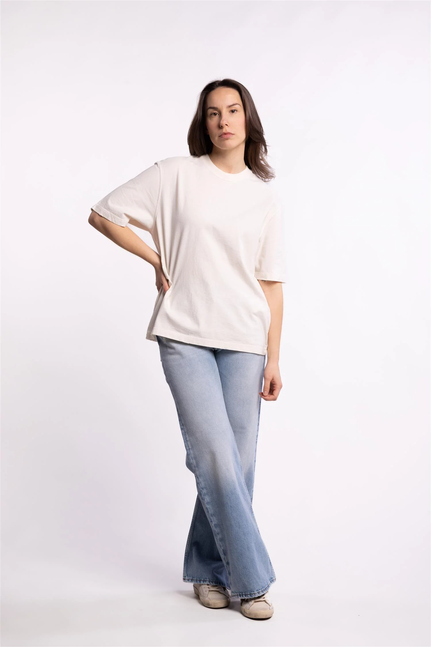 Relaxed Fit T-Shirt Logo Patch- Heritage White - Image 6