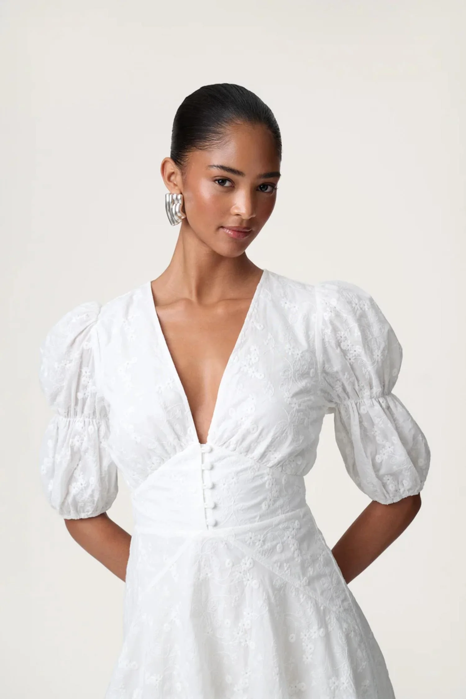 Sicily Dress- White Embroidery - Image 3