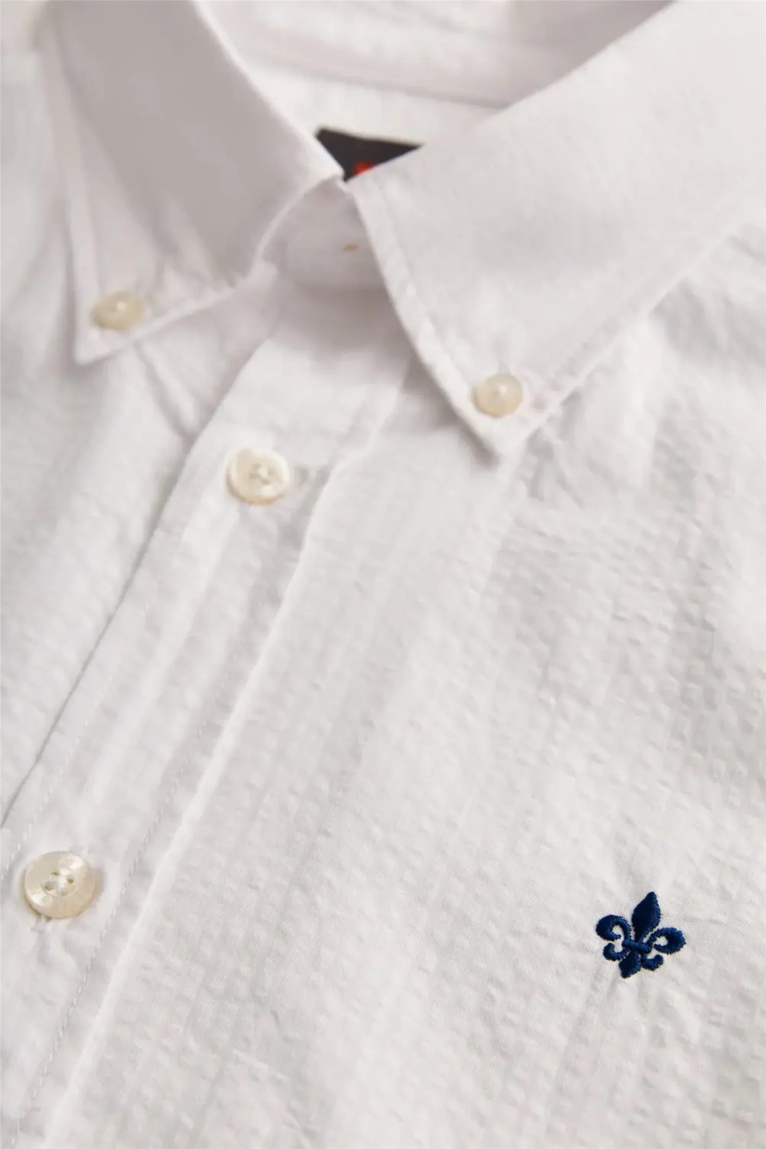 Seersucker Shirt Slim Fit White - Image 4