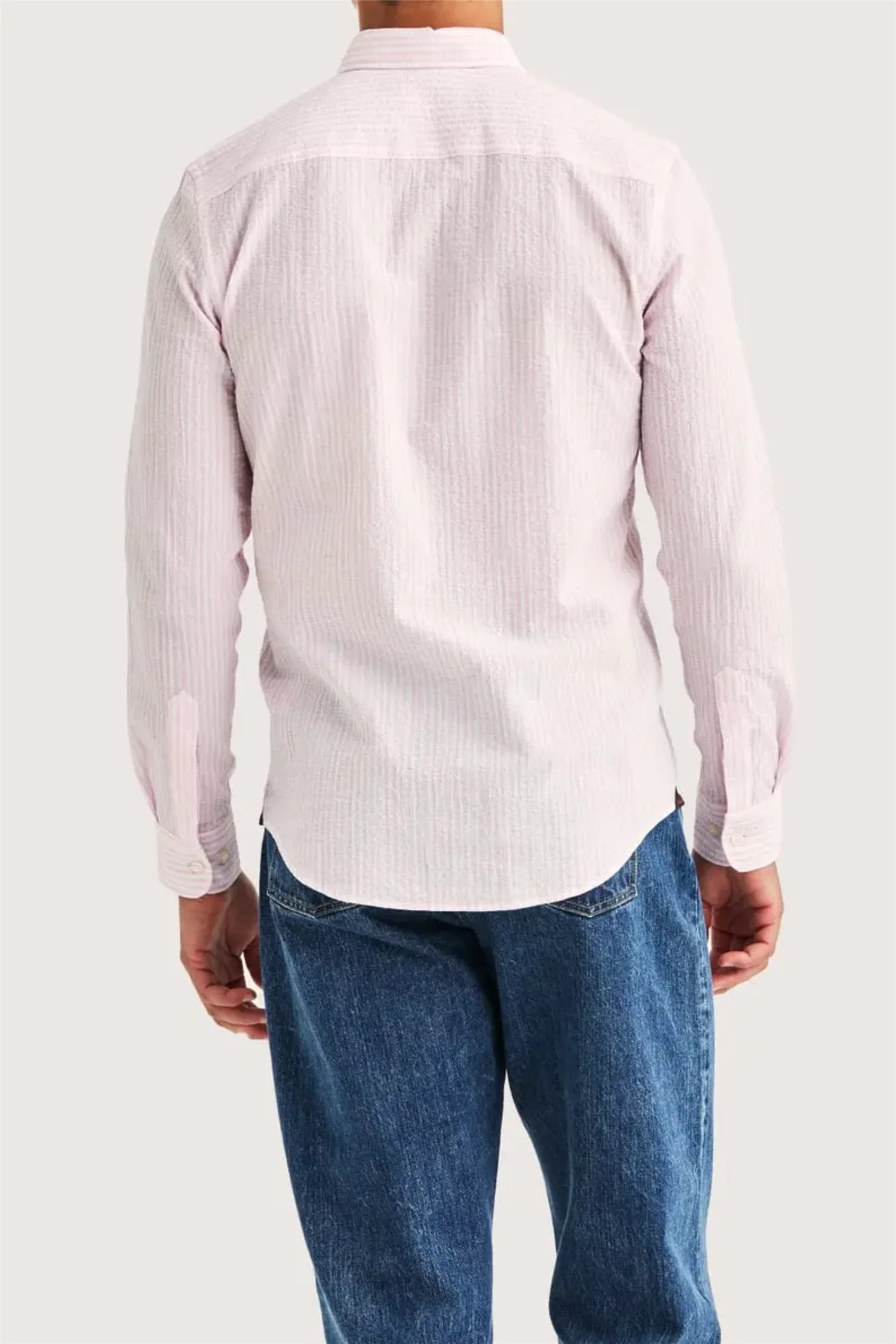 Seersucker Shirt Slim Fit Lt Pink - Image 3