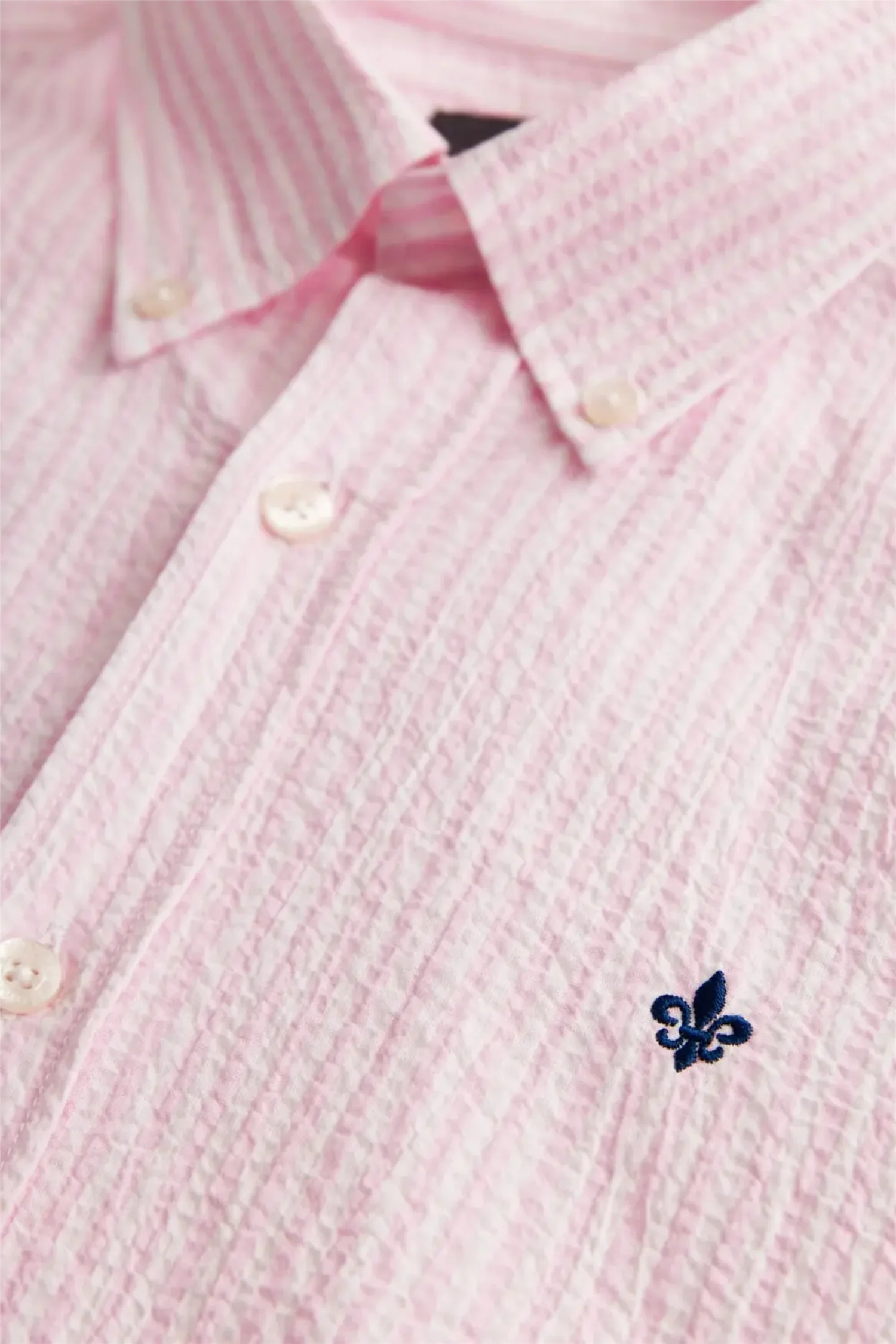 Seersucker Shirt Slim Fit Lt Pink - Image 4