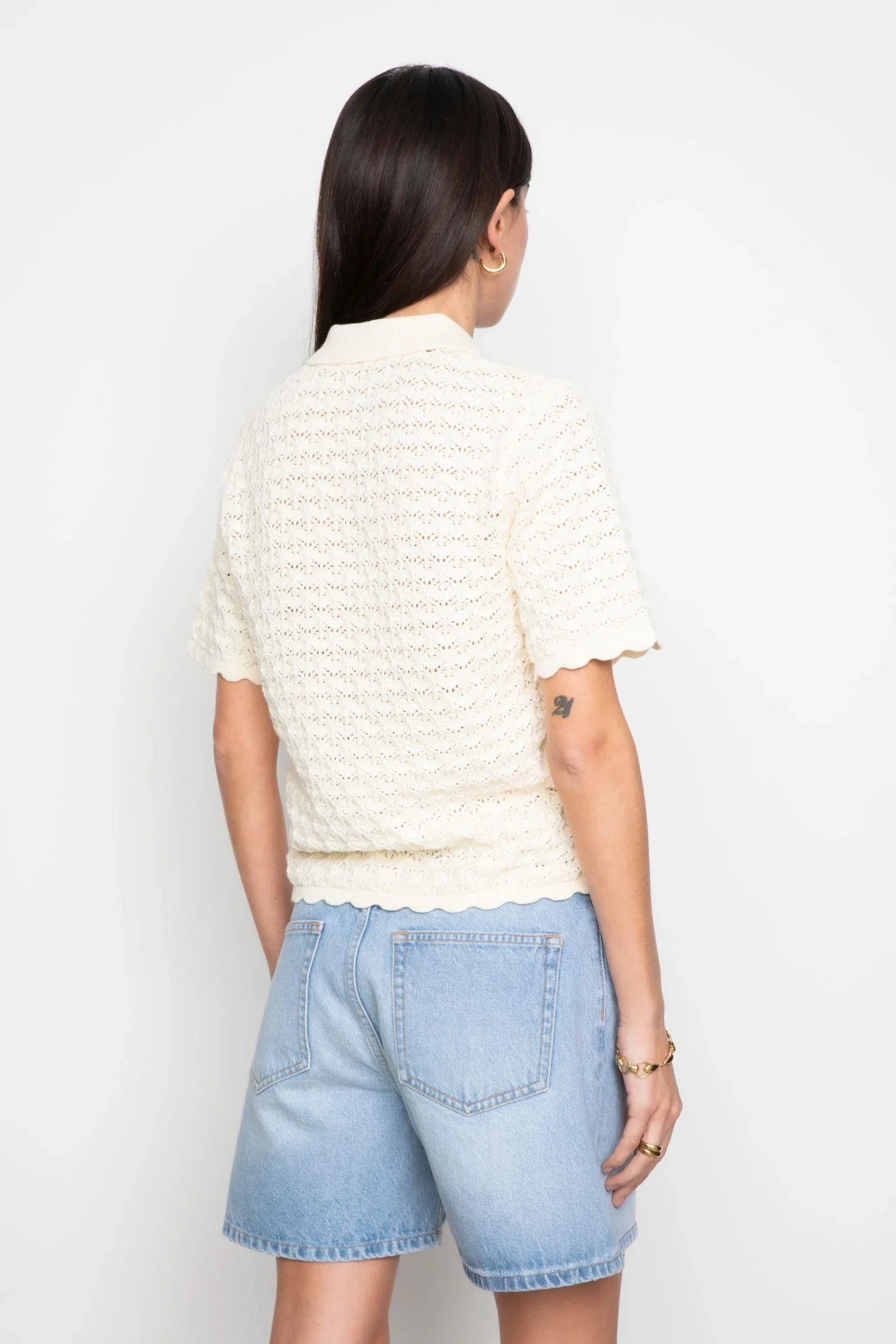 Gwen Knit Tee - Cream - Image 5