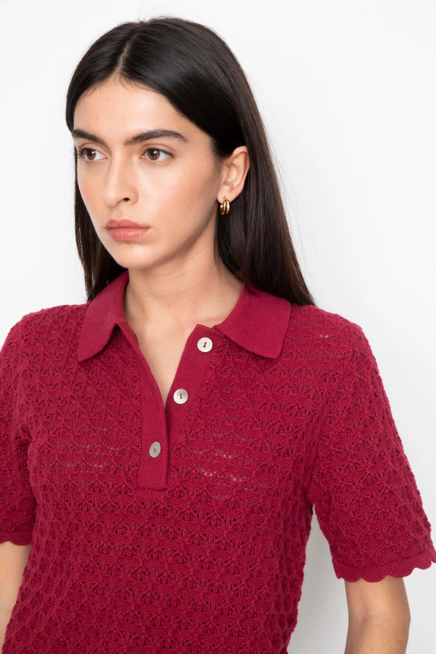 Gwen Knit Tee - Berry - Image 2