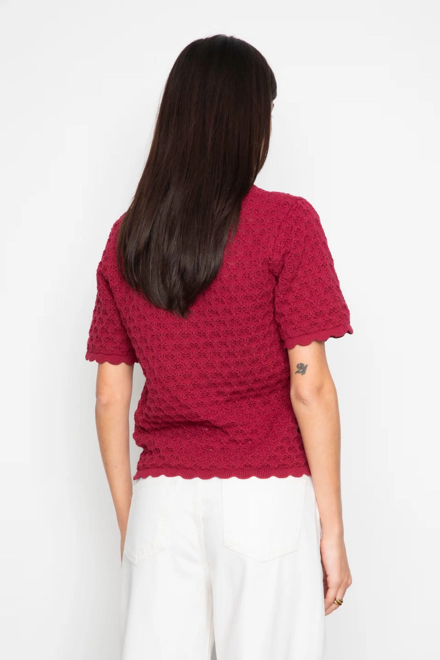 Gwen Knit Tee - Berry - Image 4