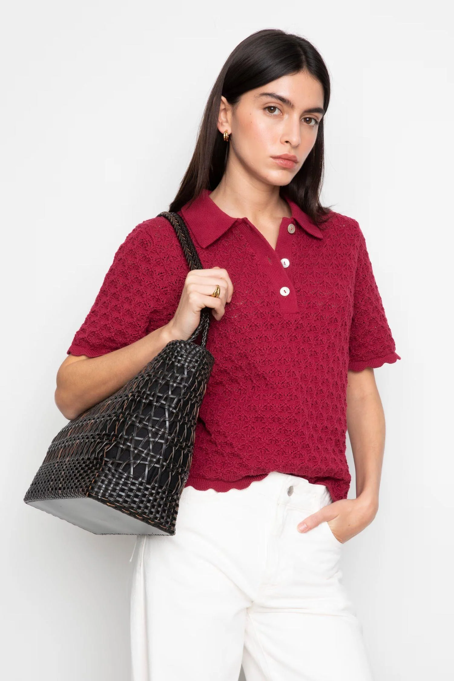 Gwen Knit Tee - Berry - Image 5