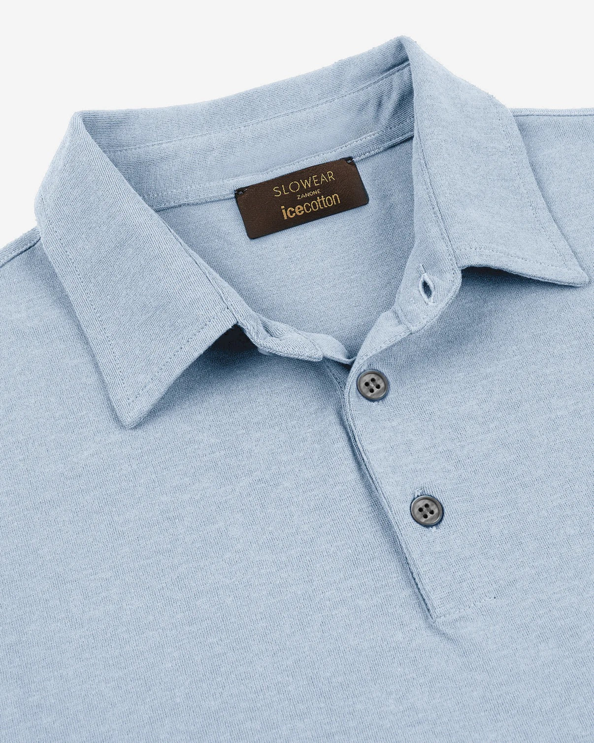 Ice Cotton Short Sleeve Polo Shirt Azzurro Polvere - Image 6