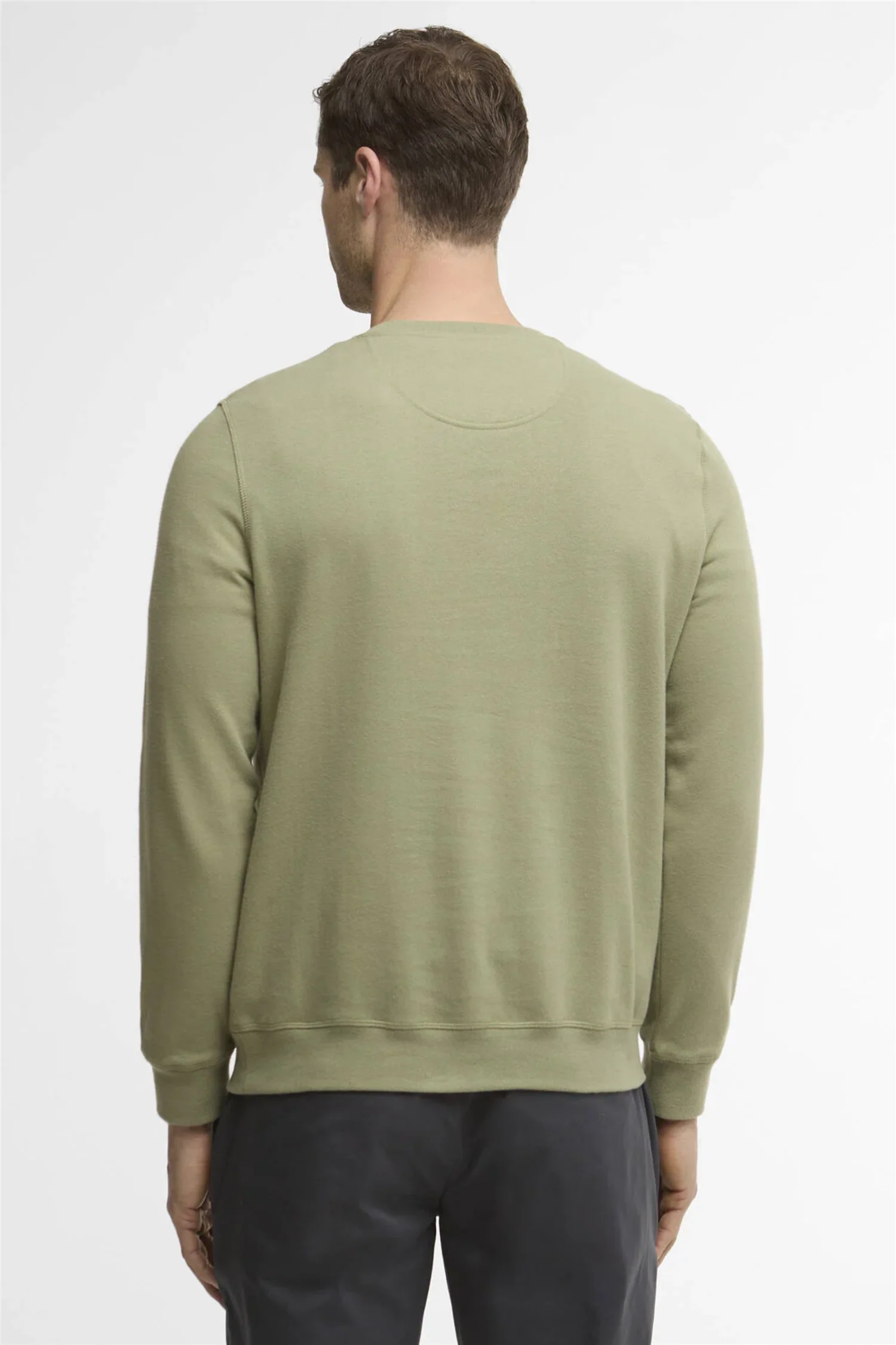 Pique Applique Crew Sweatshirt Laurel Green - Image 4