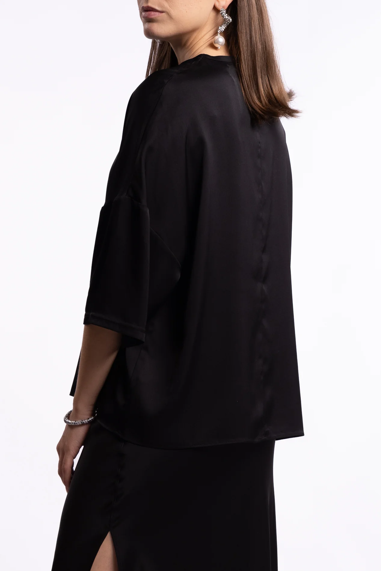 Thess Silk Tee- Black - Image 3