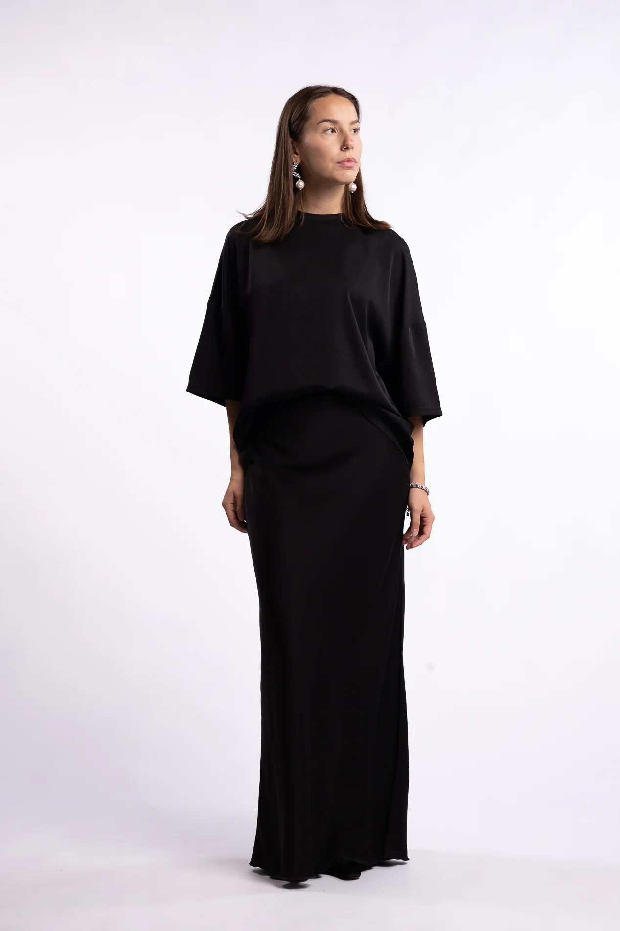 Thess Silk Tee- Black - Image 7