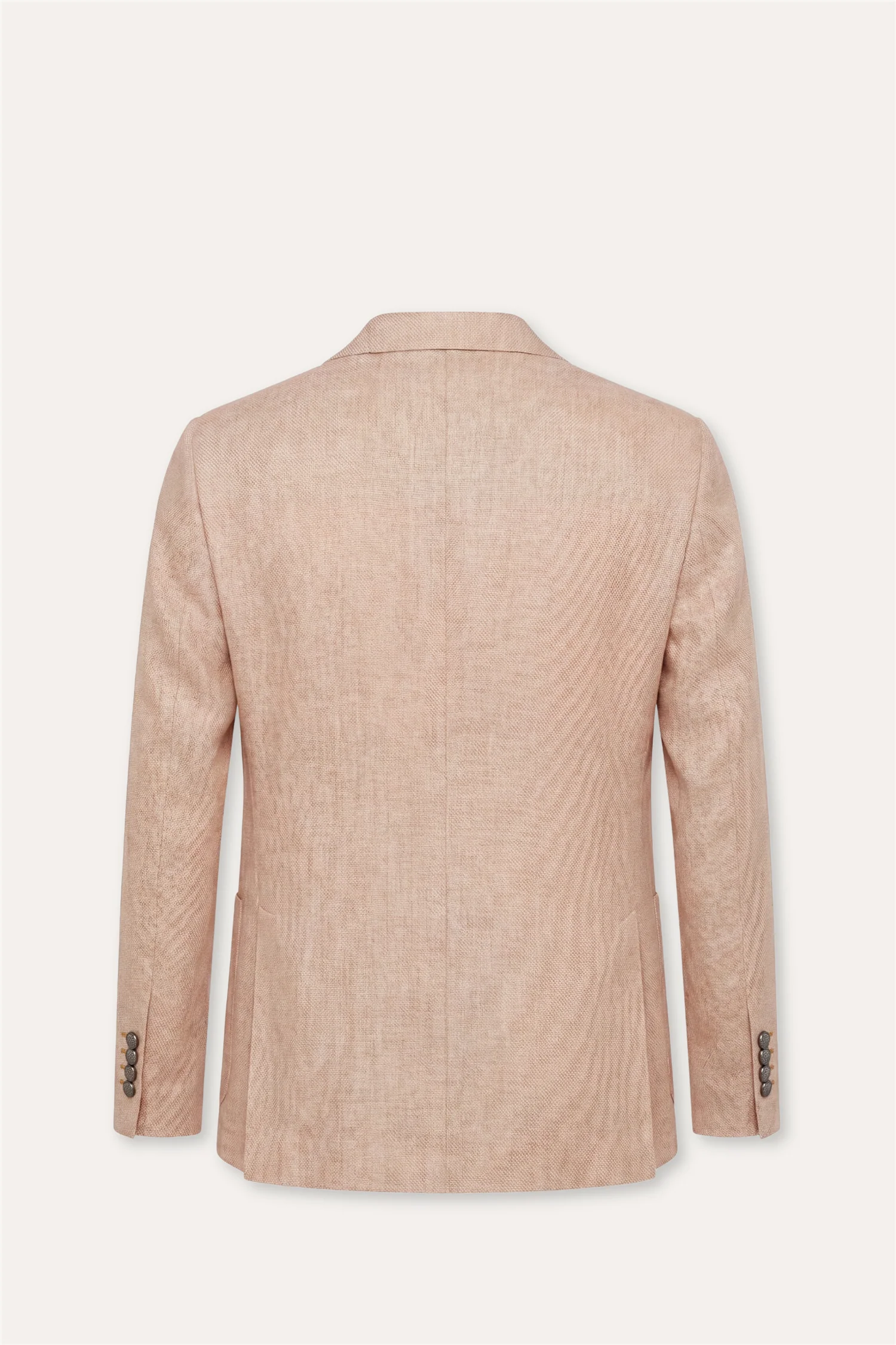 Linen/Wool Slim Fit Blazer Light Orange - Image 2