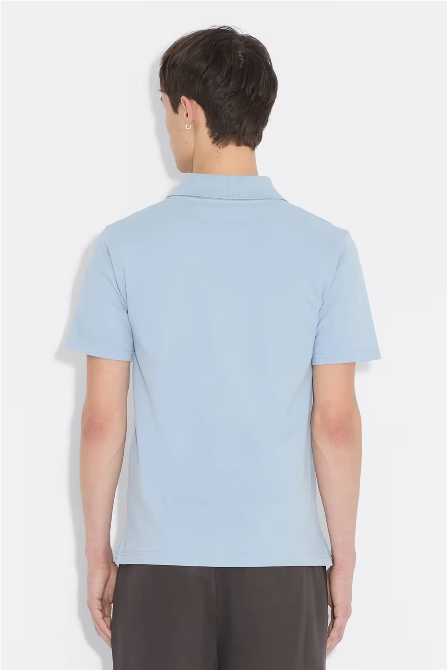 Slim-Fit Pique Polo Shirt Lt. Blue - Image 3