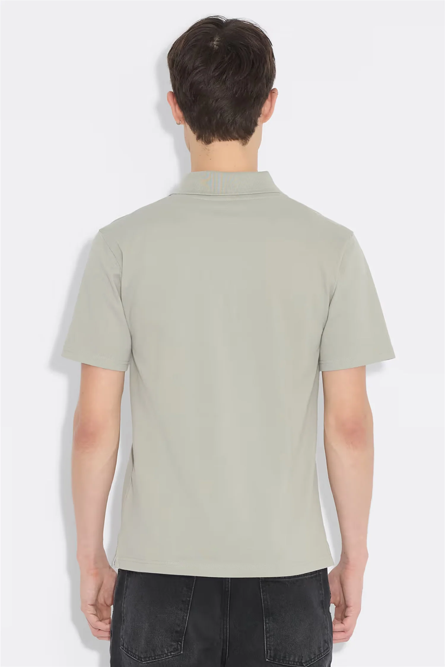 Slim-Fit Pique Polo Shirt Teal - Image 3