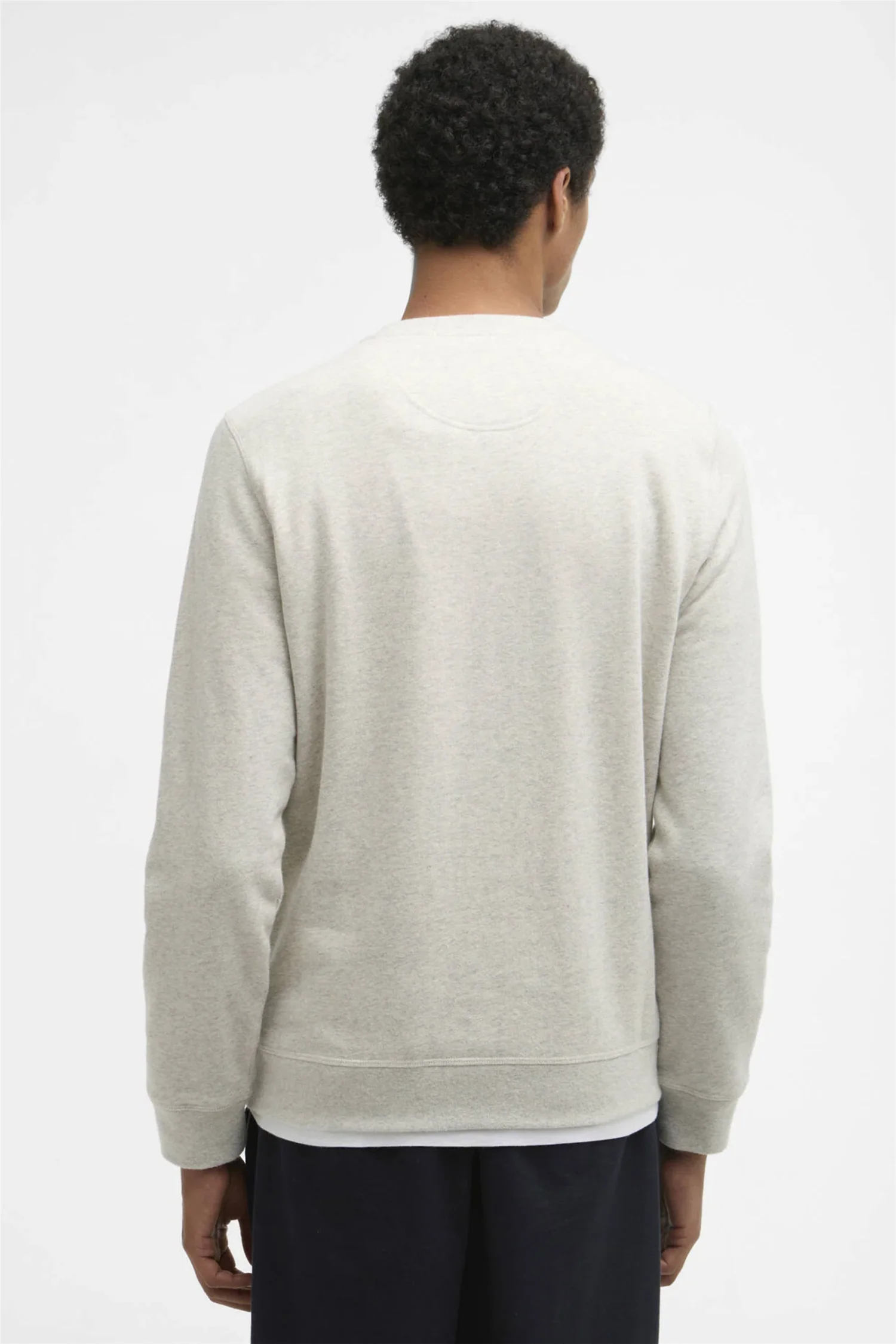 Pique Applique Crew Sweatshirt Ecru Marl - Image 4