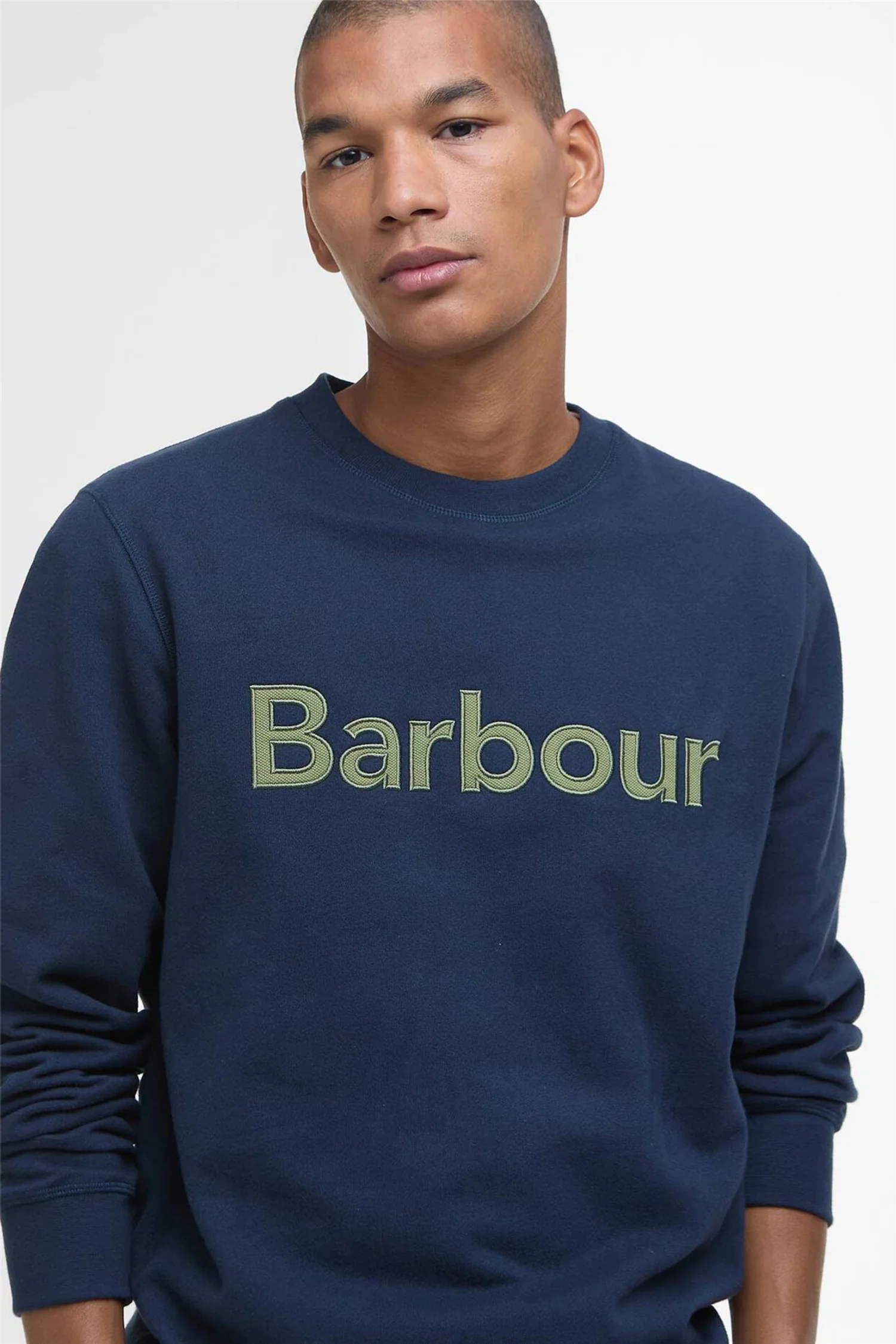 Pique Applique Crew Sweatshirt Navy - Image 5