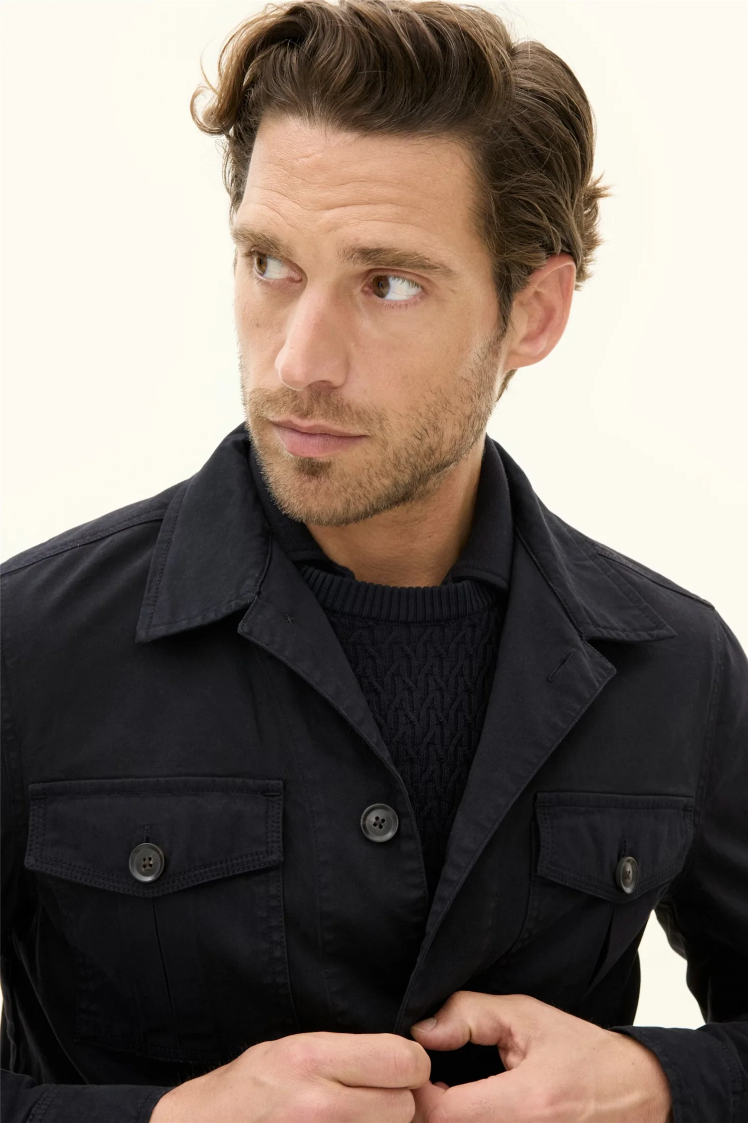 Safari Shirt Jacket Navy - Image 6