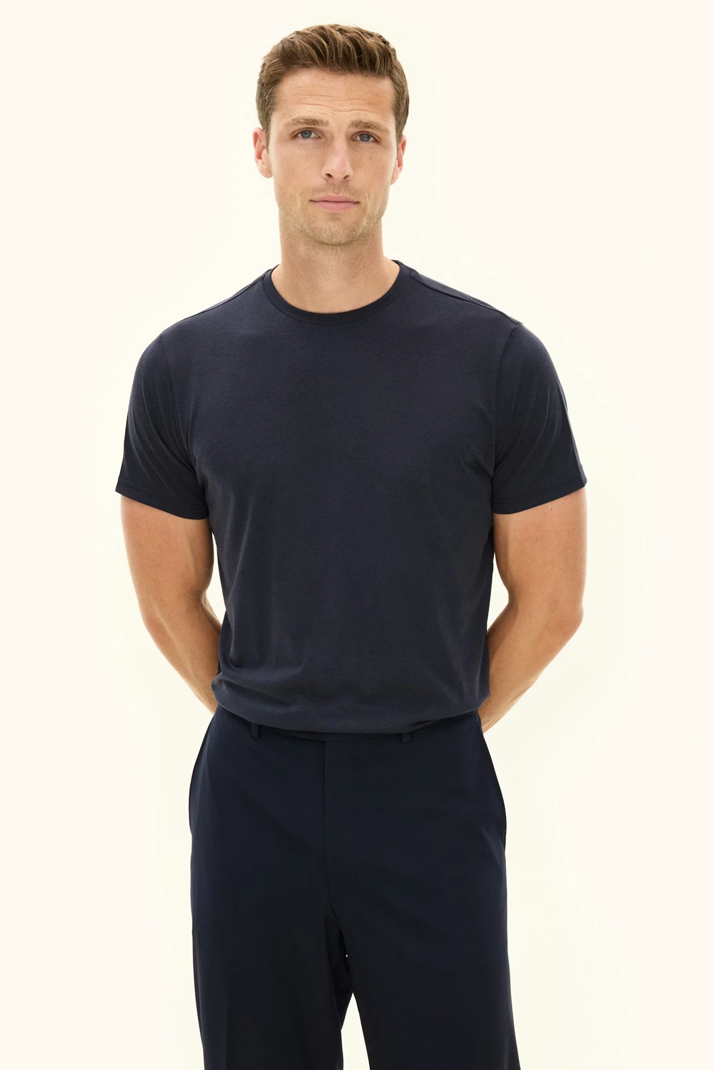 Kim Tencel/Cotton Regular Fit T-shirt Navy Blue - Image 2