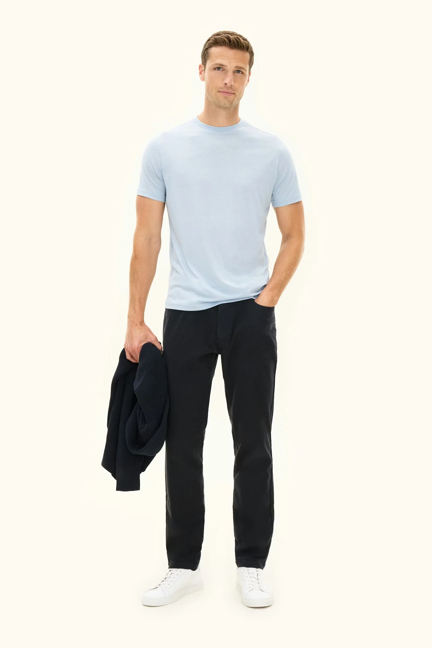 Kim Tencel/Cotton Regular Fit T-shirt Chambray Blue - Image 6