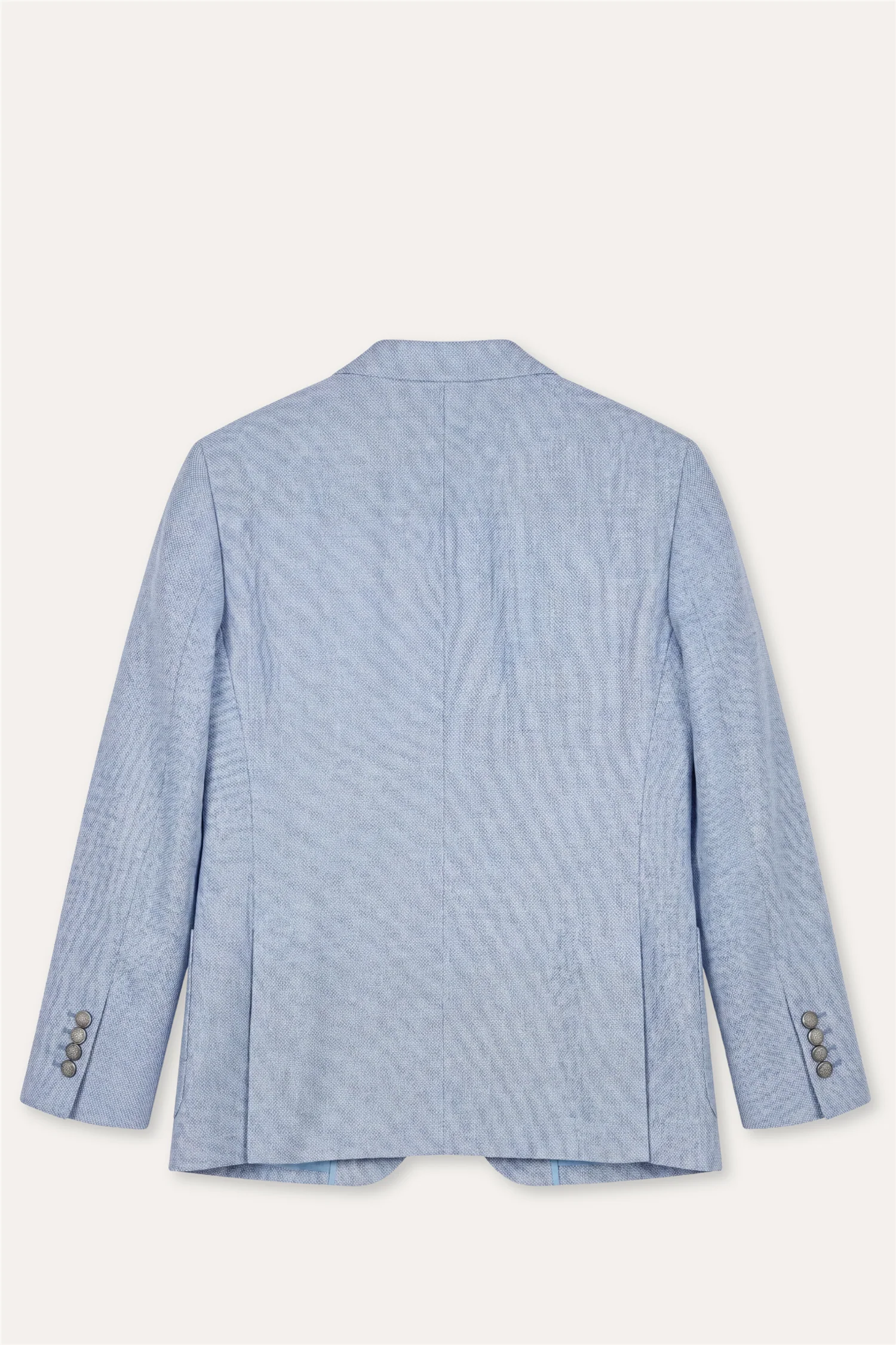 Linen/Wool Slim Fit Blazer Light Blue - Image 2