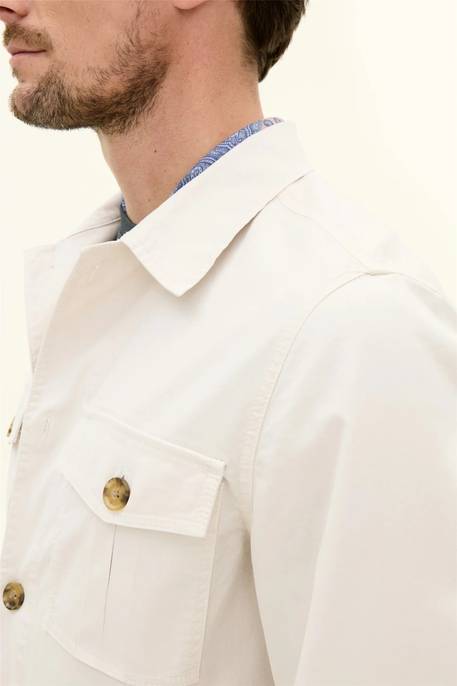 Safari Shirt Jacket Creme White - Image 5