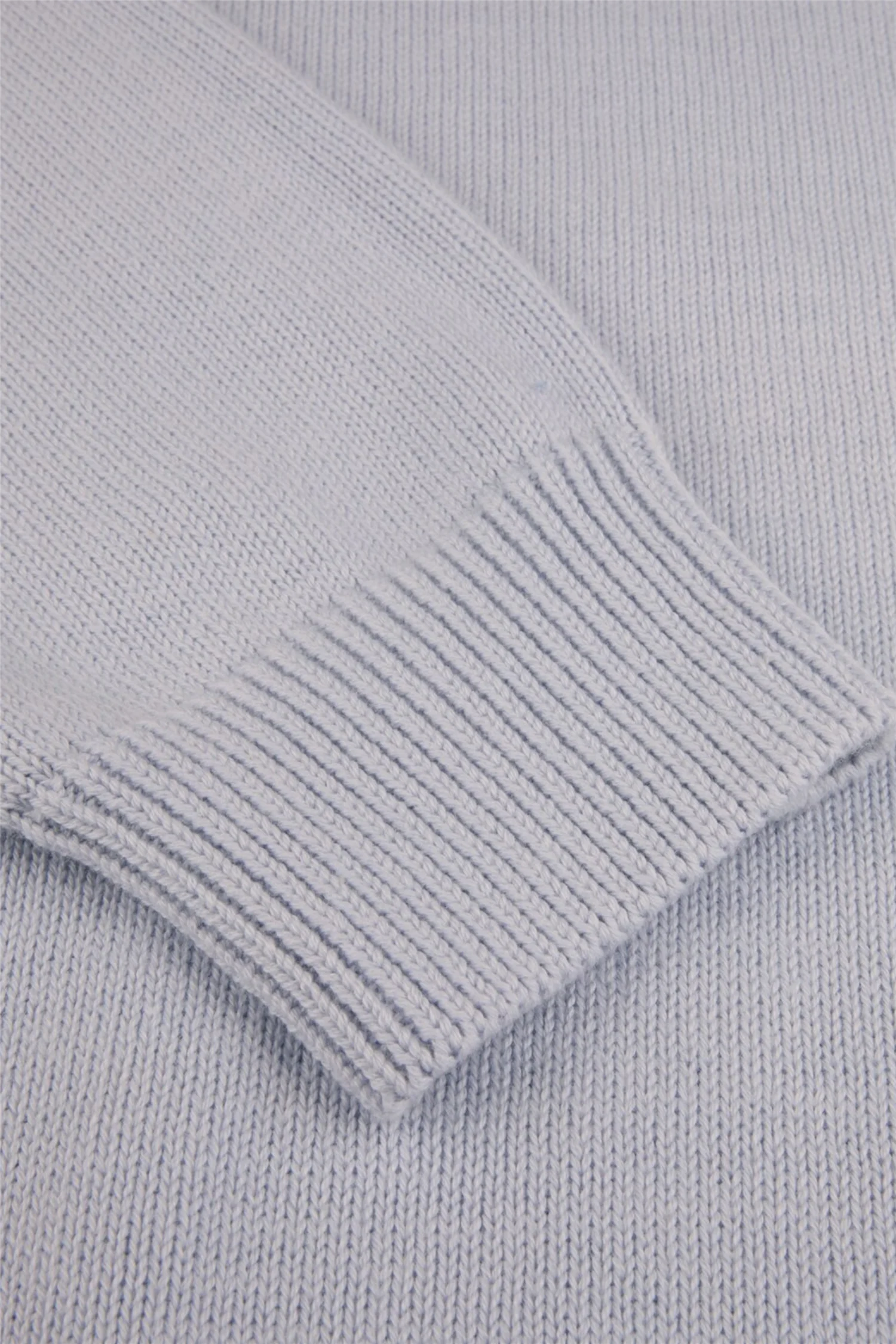 Sweater Knitted Crew Neck Organic Cotton Light Blue - Image 4