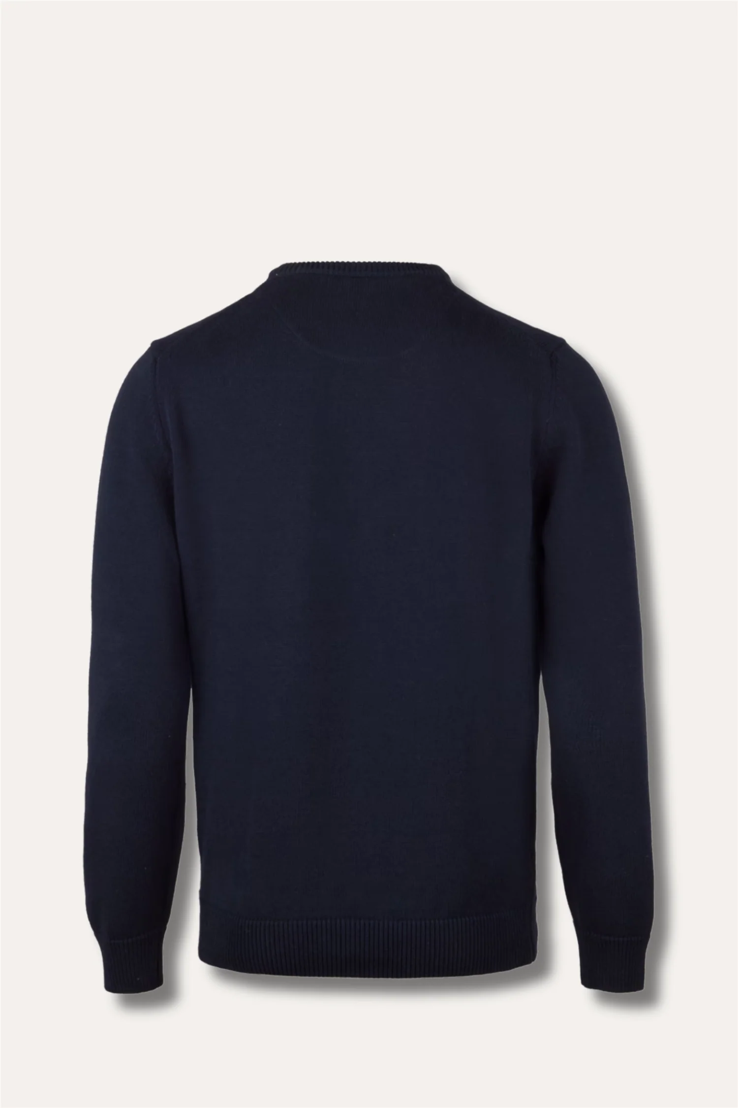 Sweater Knitted Crew Neck Organic Cotton Navy - Image 2