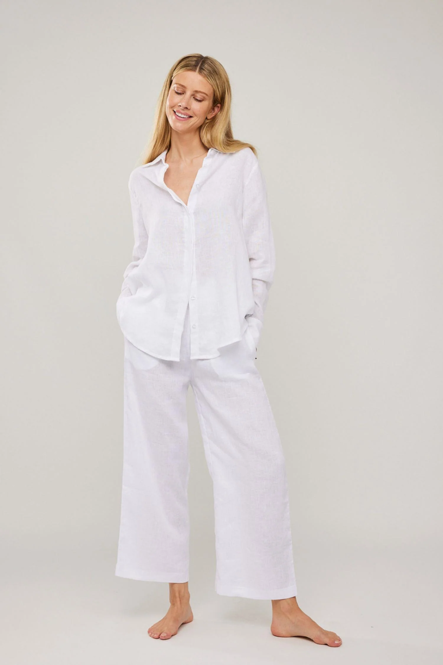 Livia Linen Shirt- White - Image 2