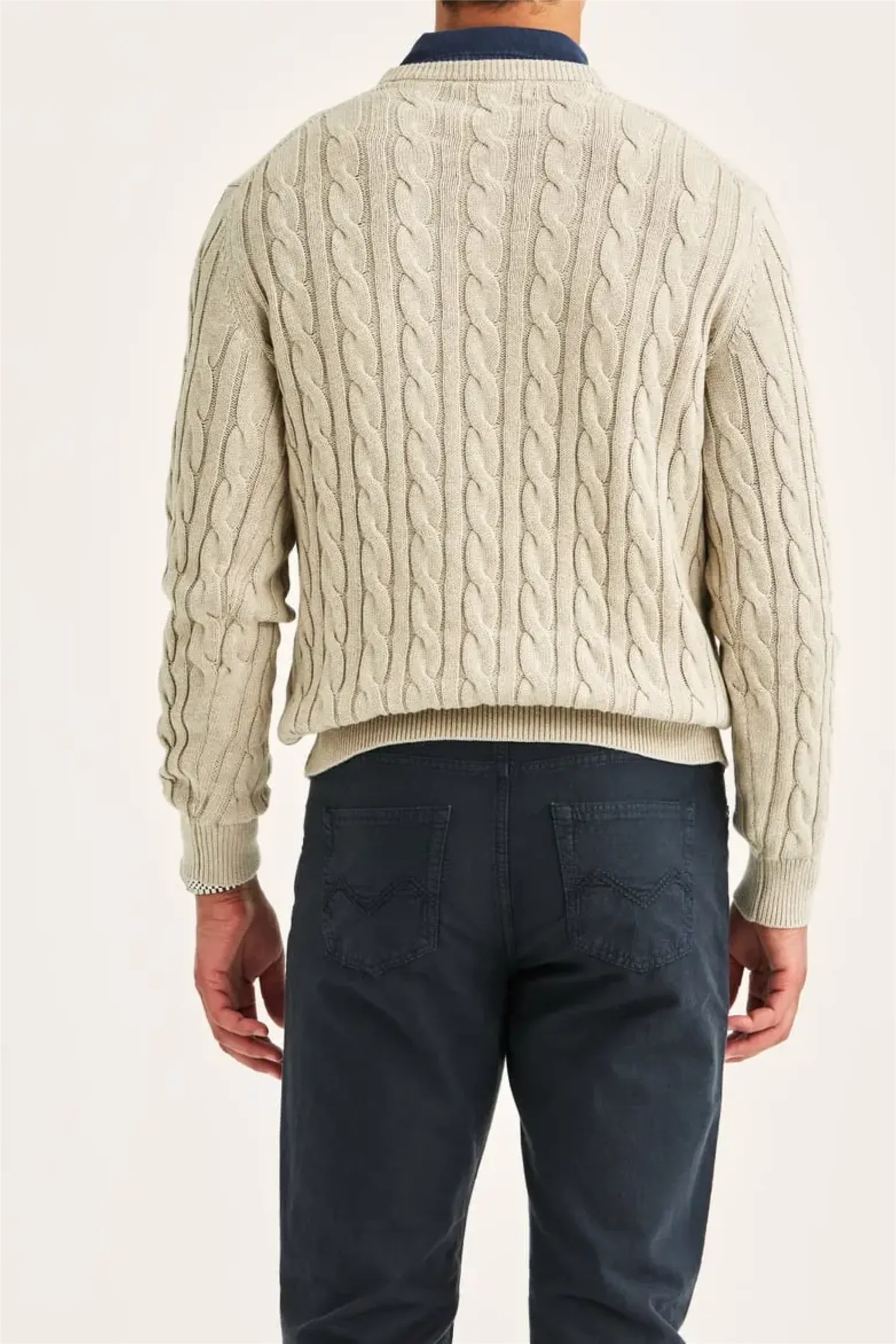 Ethan Cable Oneck Khaki - Image 3