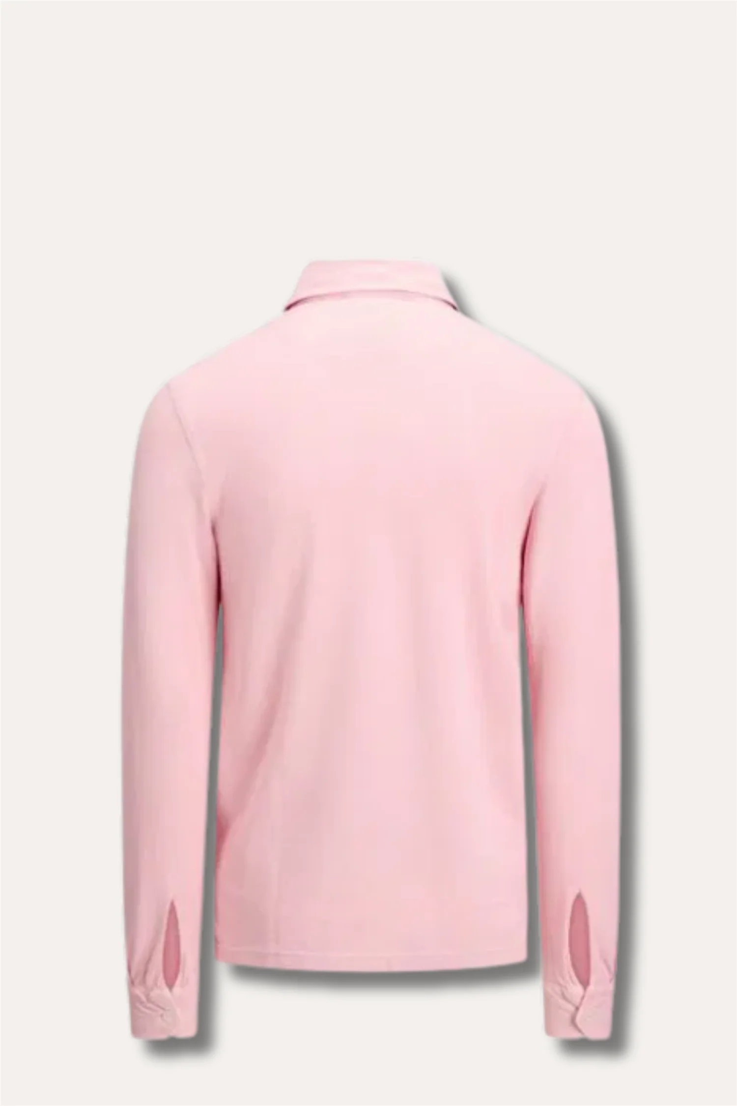 Long-Sleeved Vintage Pique Polo Dusty Pink - Image 2