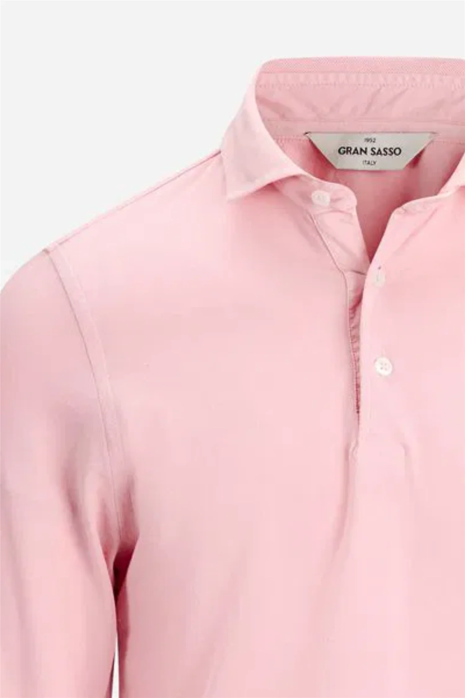 Long-Sleeved Vintage Pique Polo Dusty Pink - Image 4