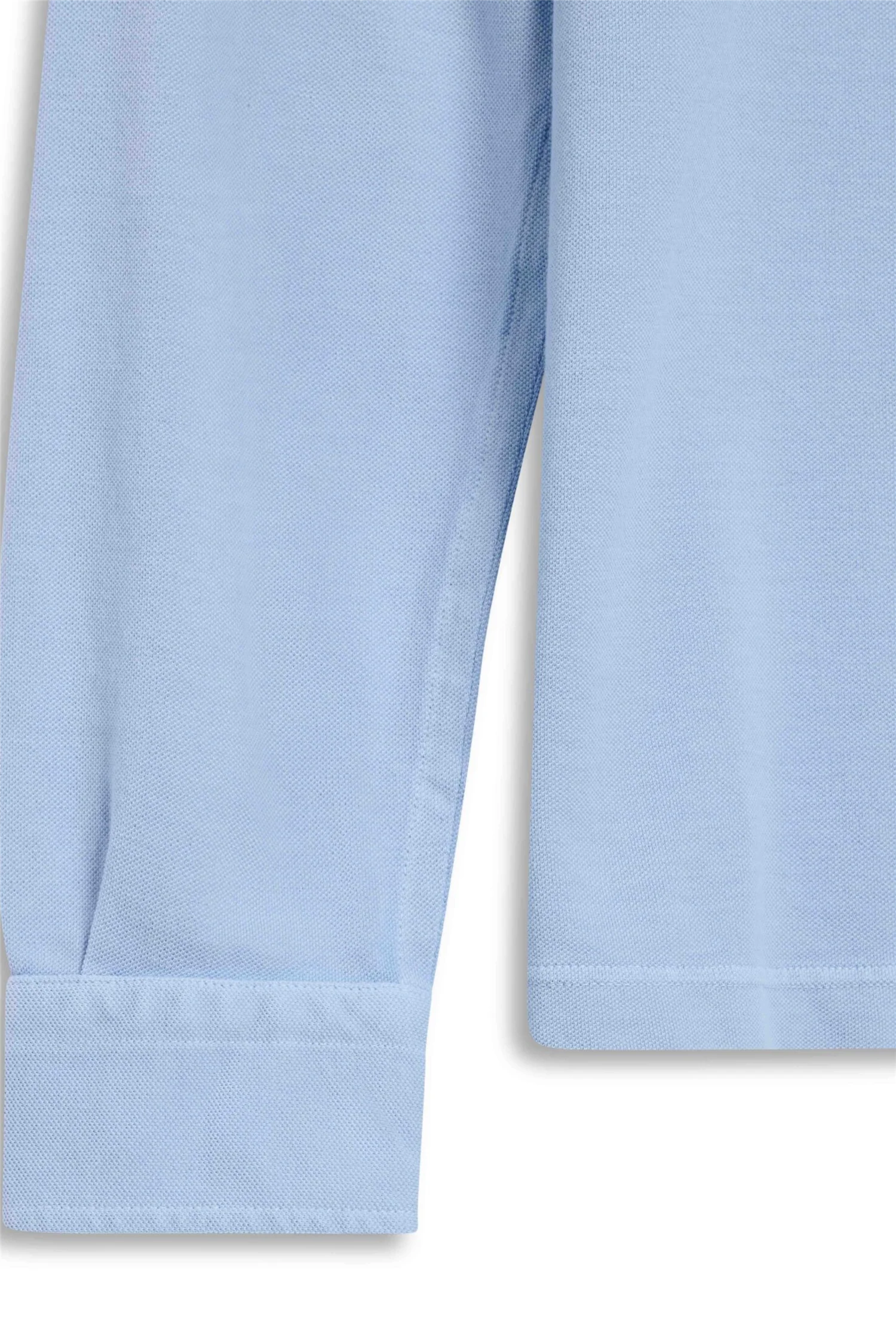 Long-Sleeved Vintage Pique Polo Light Blue - Image 2
