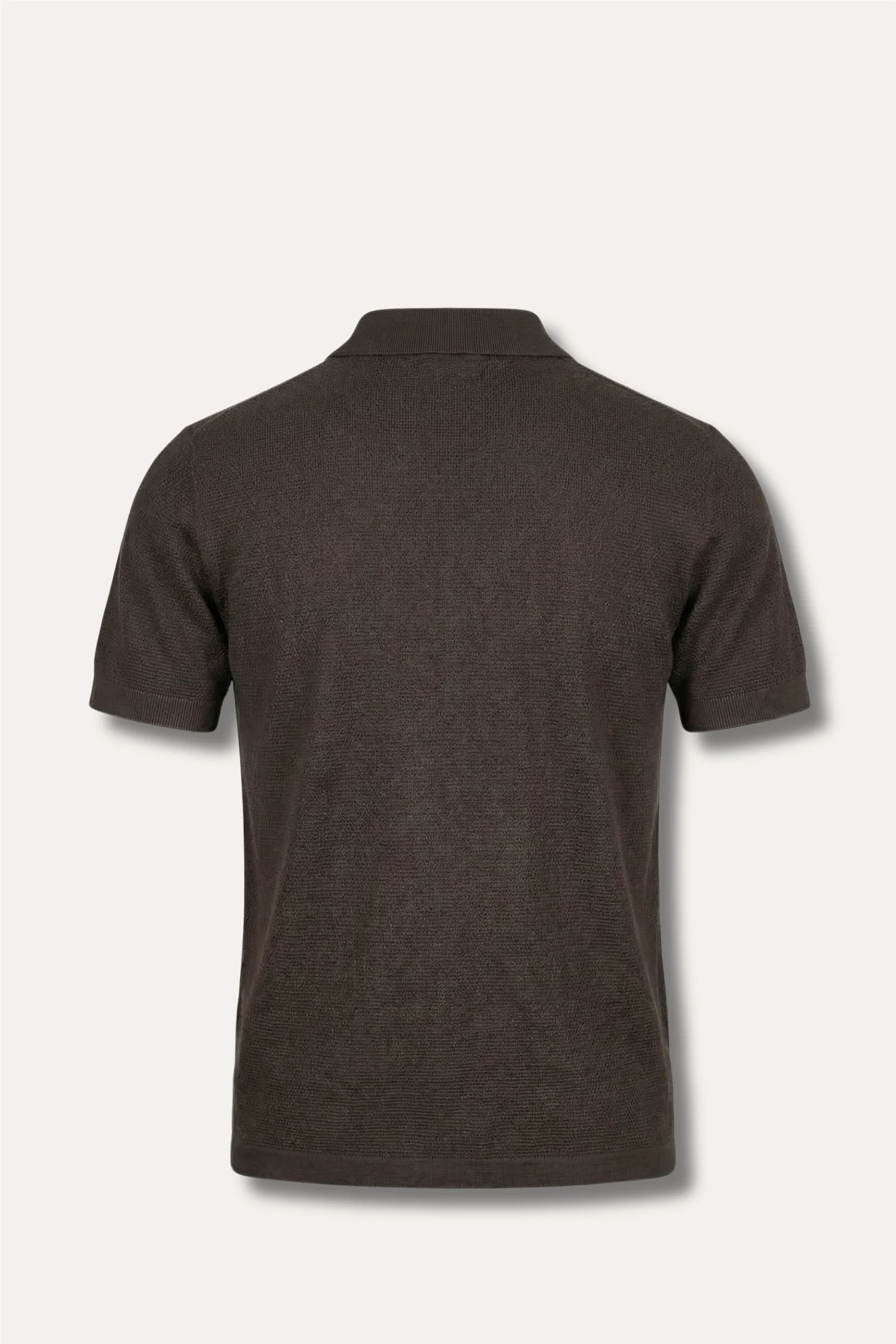 Structured Cotton Polo Brown - Image 2