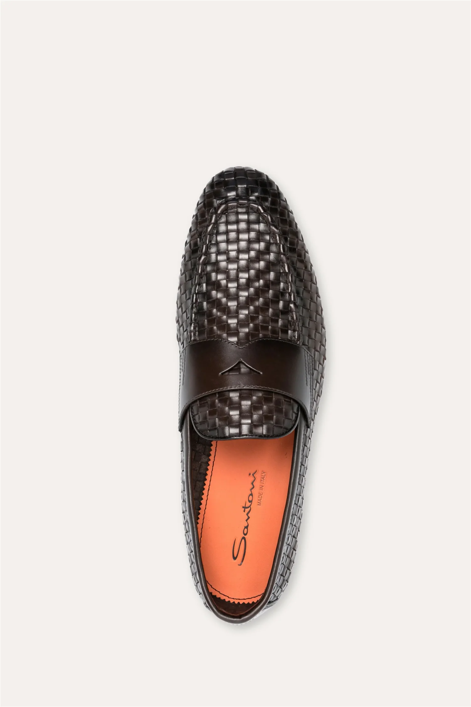 Woven Leather Loafer Dark Brown - Image 4