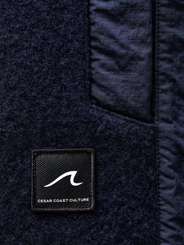 Palmi Boiled Wool Vest Navy - Image 3