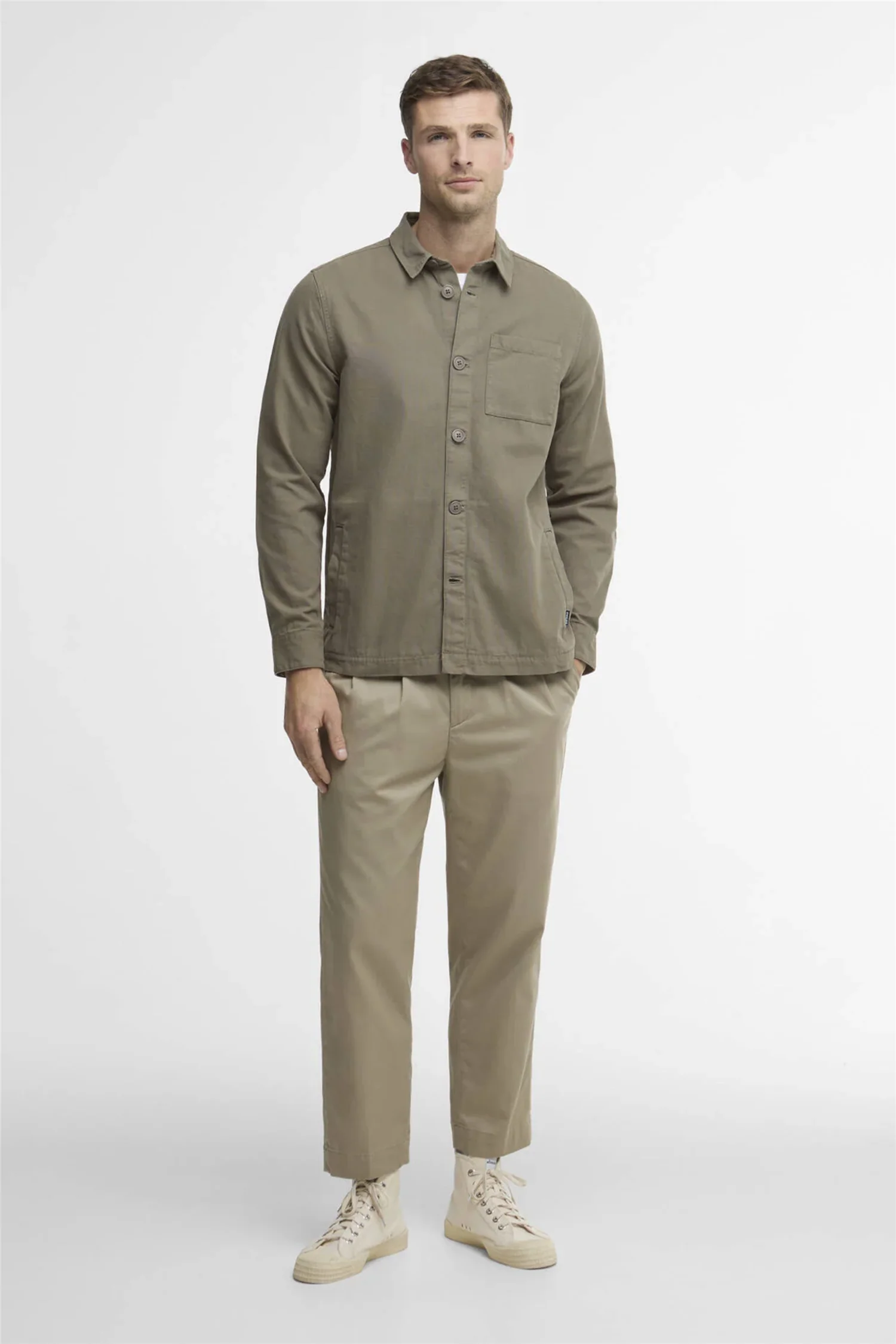 Washed Overshirt Smokey Olive - Image 3