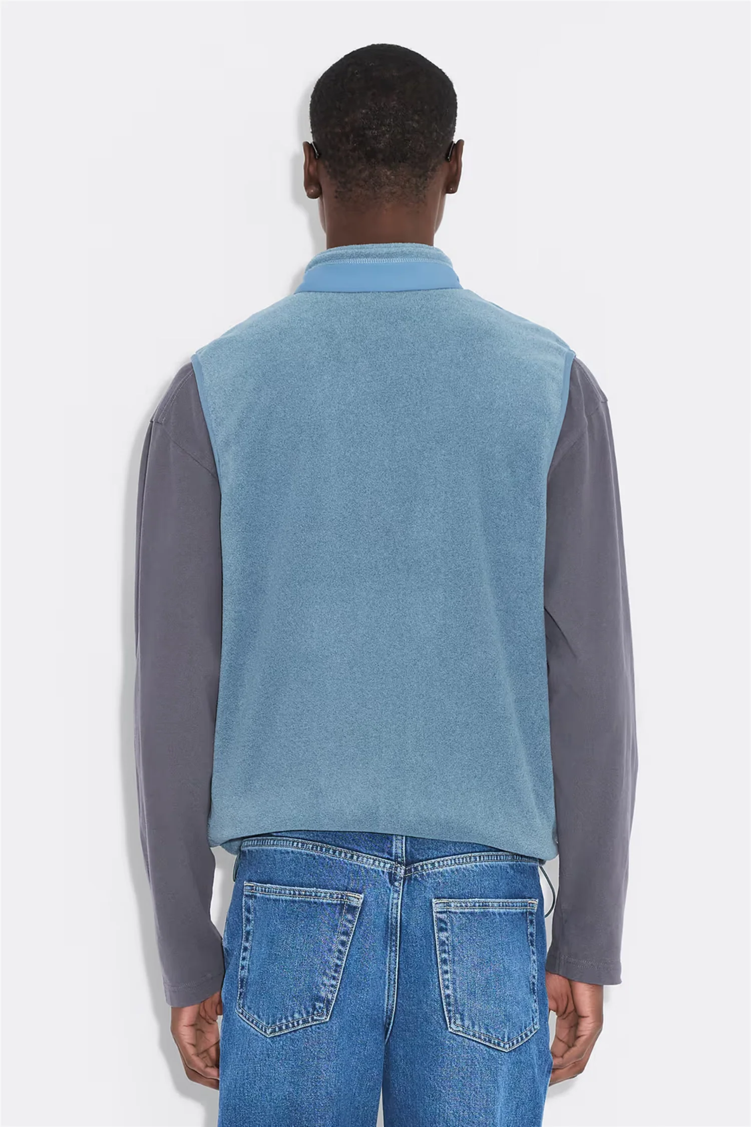 Regular Fleece Vest Dusty Blue - Image 3