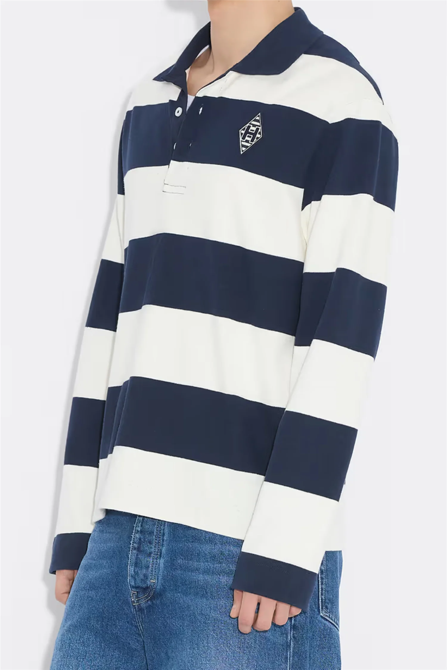 Rugby Polo Navy Stripe - Image 3