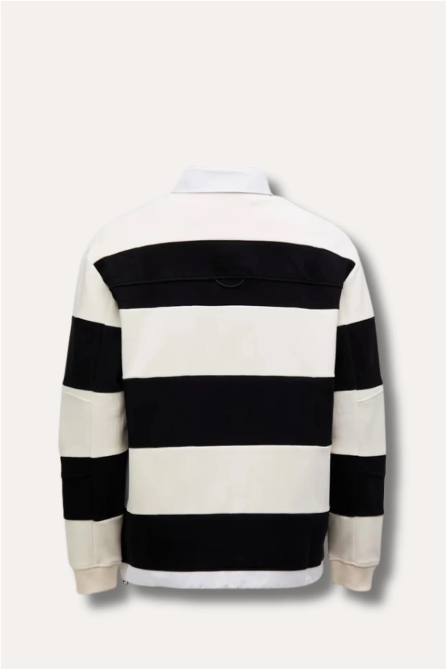 Hornsea Rugby Polo Off-White Stripes - Image 2