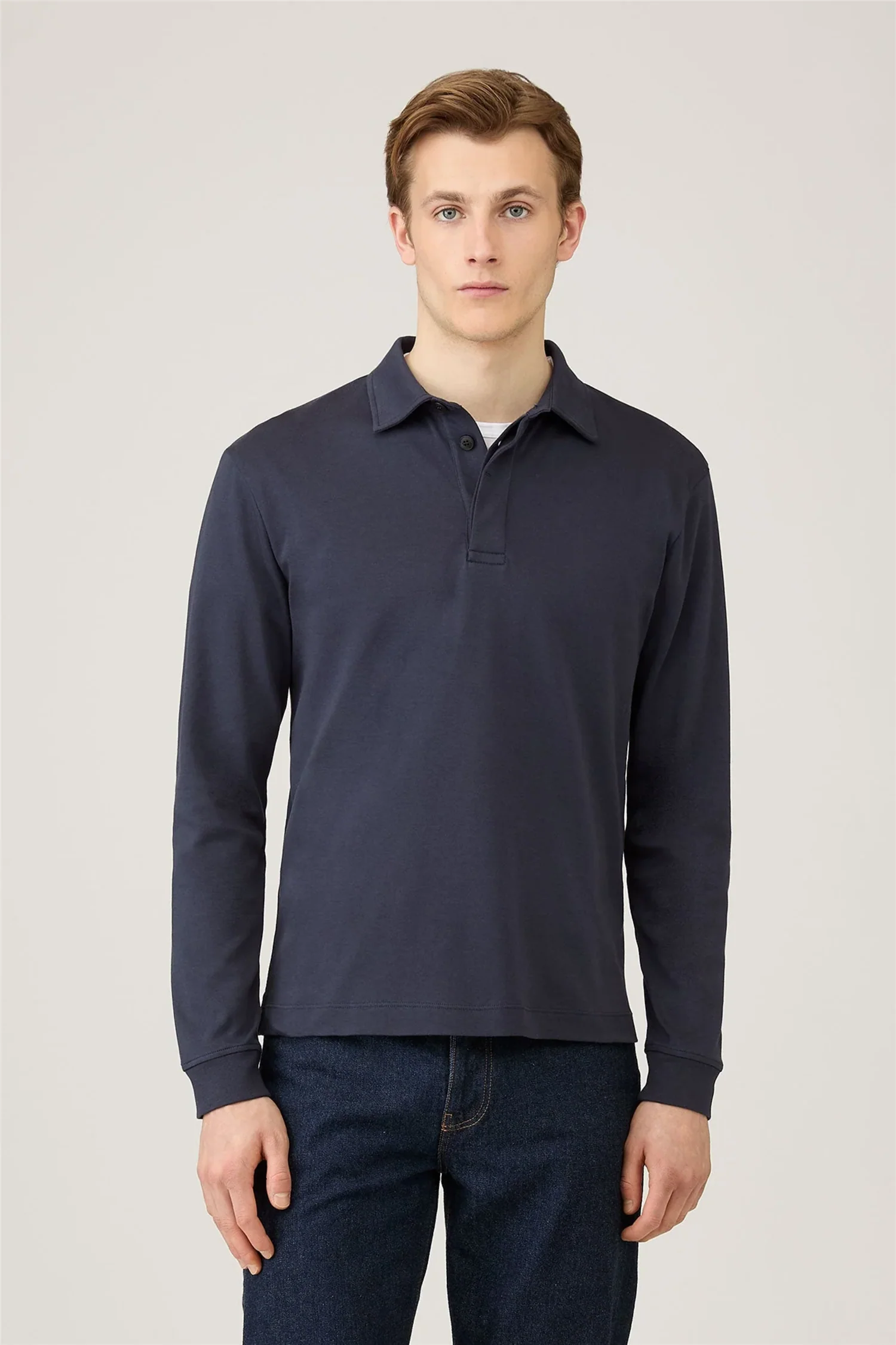 Heavyweight Rugby Polo Shirt Navy - Image 2