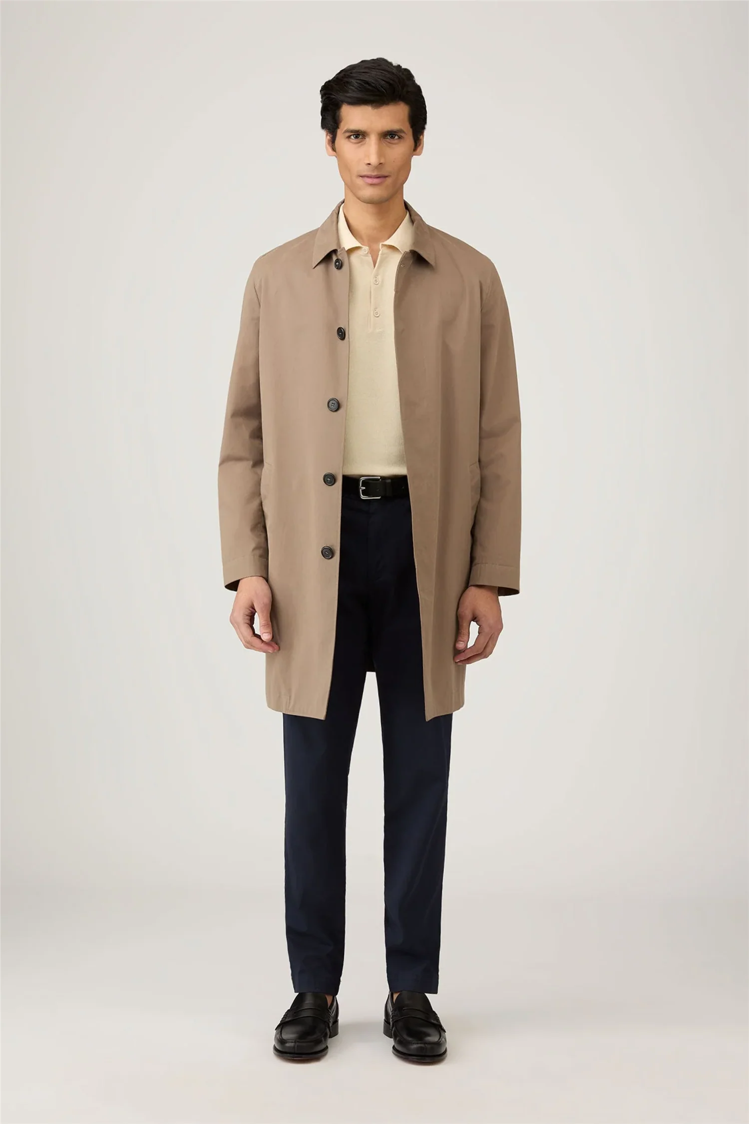Cotton Knit Polo Shirt Ecru - Image 4