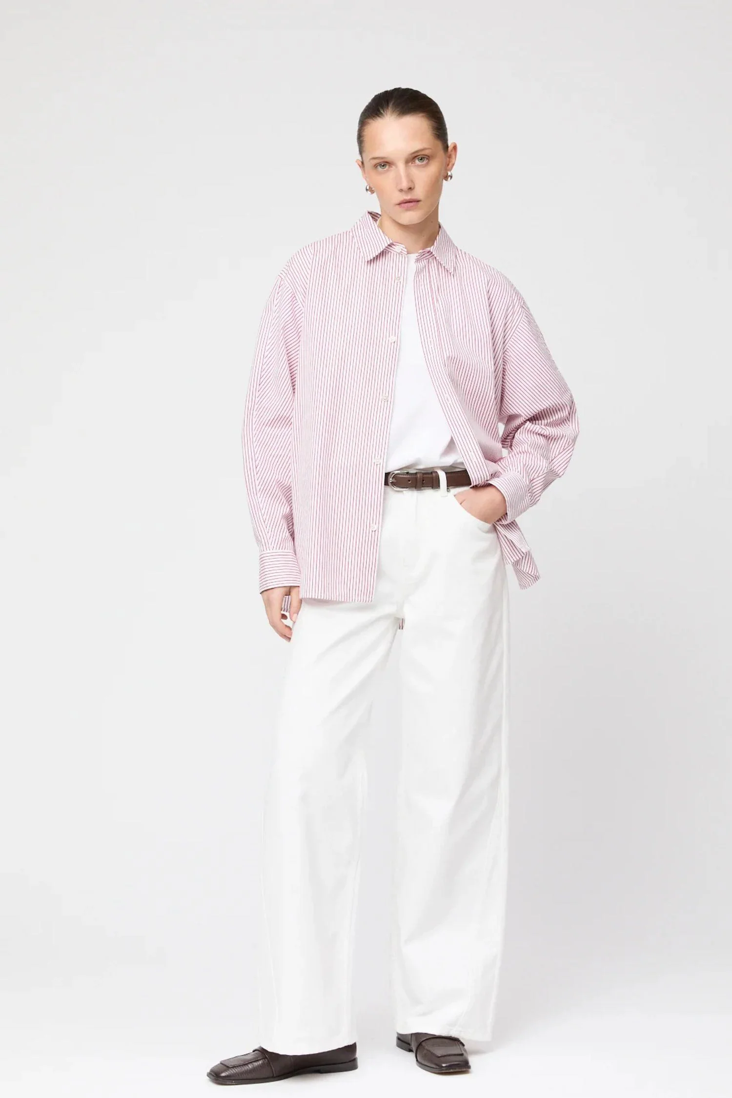 Coastal Shirt- White Red Pinstripe - Image 3